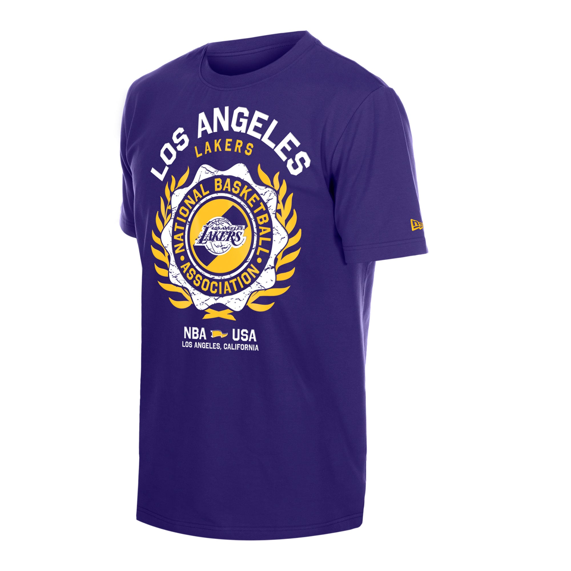 T-shirt floqué New Era violet Los Angeles Lakers pour homme