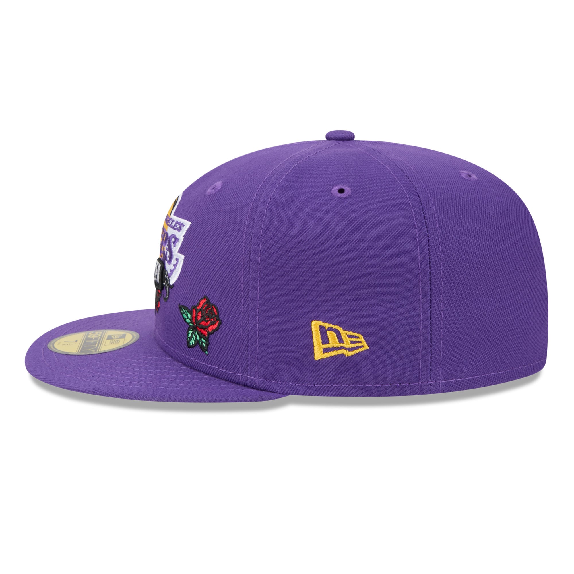 Casquette ajustée New Era 59FIFTY violette pour homme, motif bannière rose des Los Angeles Lakers