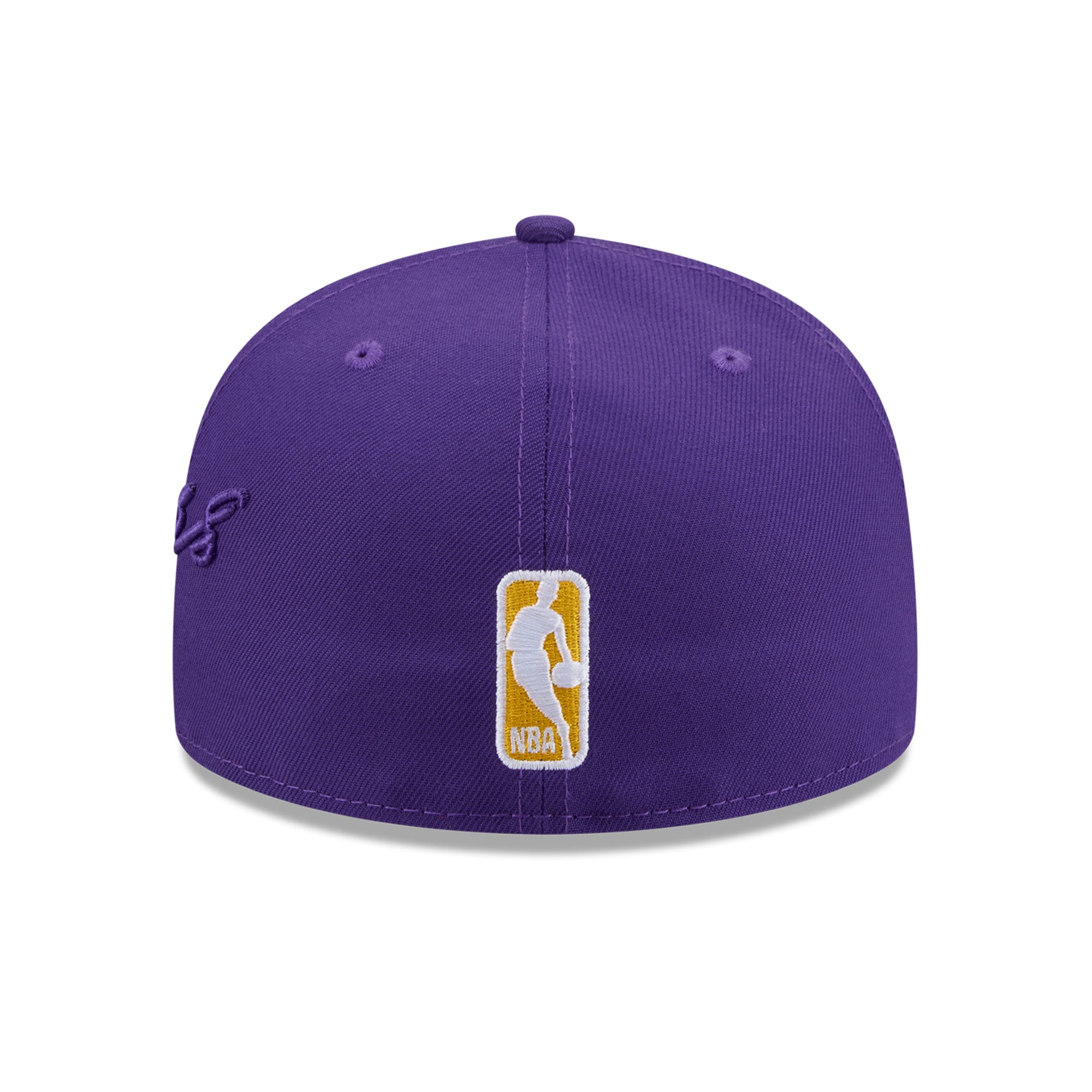 Casquette ajustée New Era 59FIFTY violette pour homme, logo Los Angeles Lakers sur le côté.