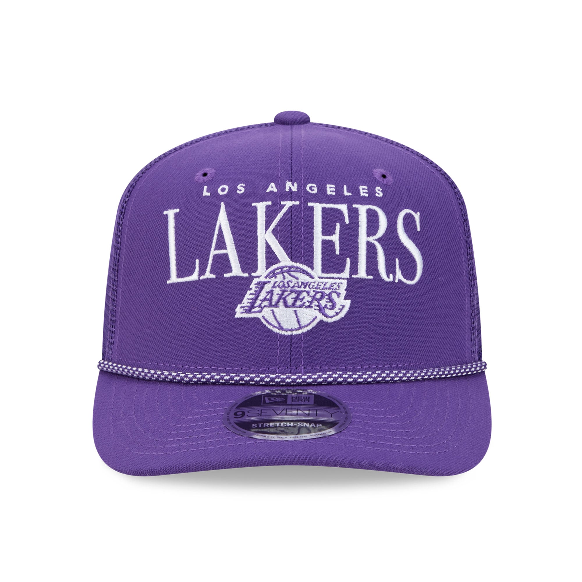 Casquette trucker ajustable New Era pour homme, modèle Los Angeles Lakers, violette, couleur ton sur ton 9SEVENTY