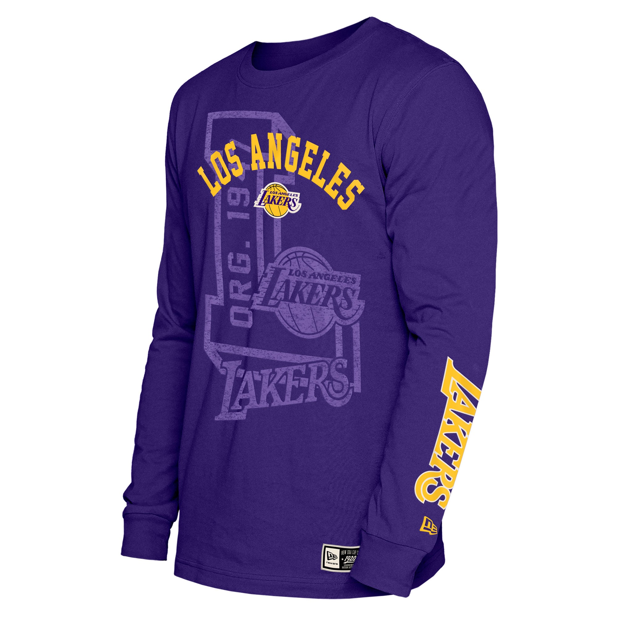 T-shirt à manches longues New Era violet Los Angeles Lakers pour homme