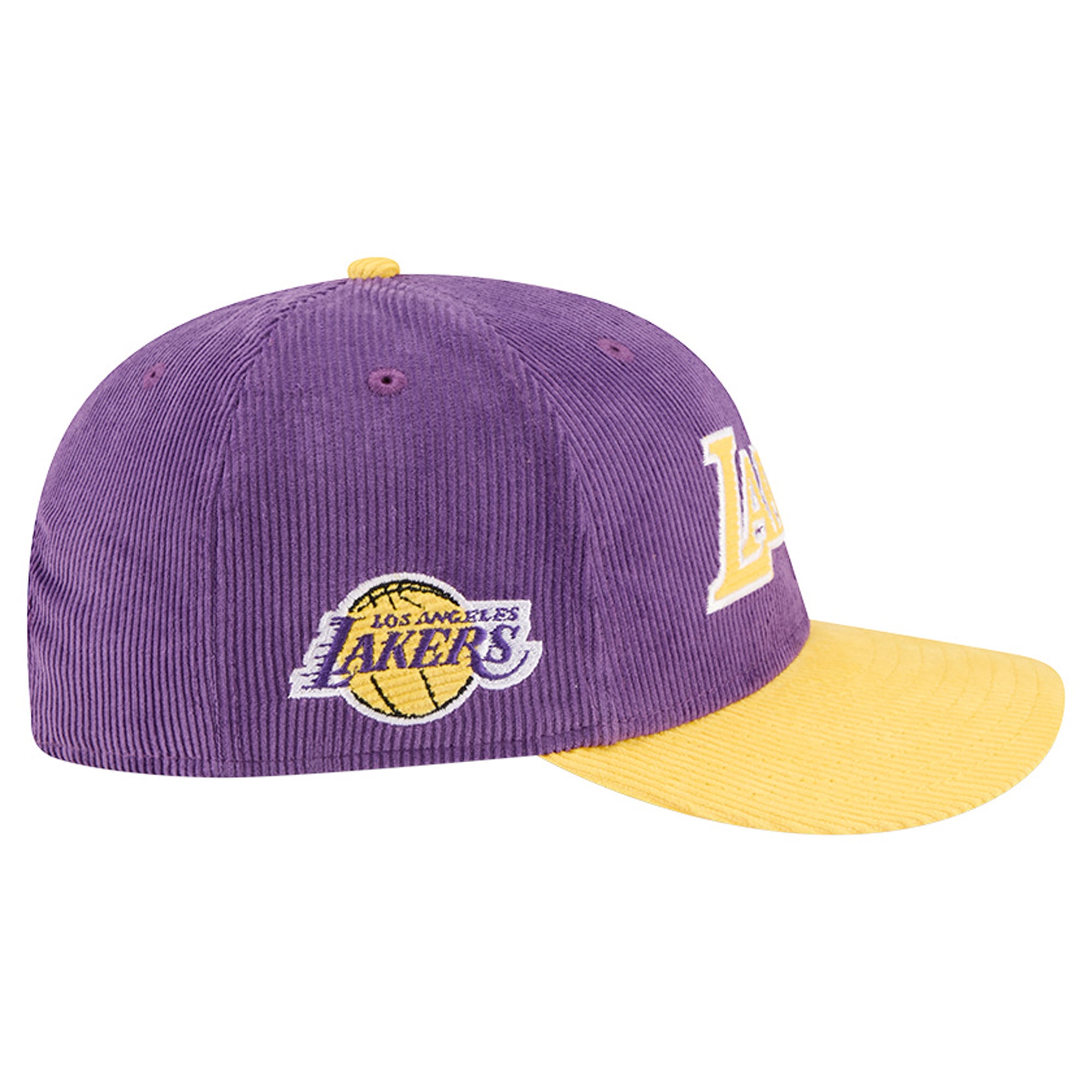 Casquette snapback New Era 9FIFTY en velours côtelé violet et or Los Angeles Lakers pour homme