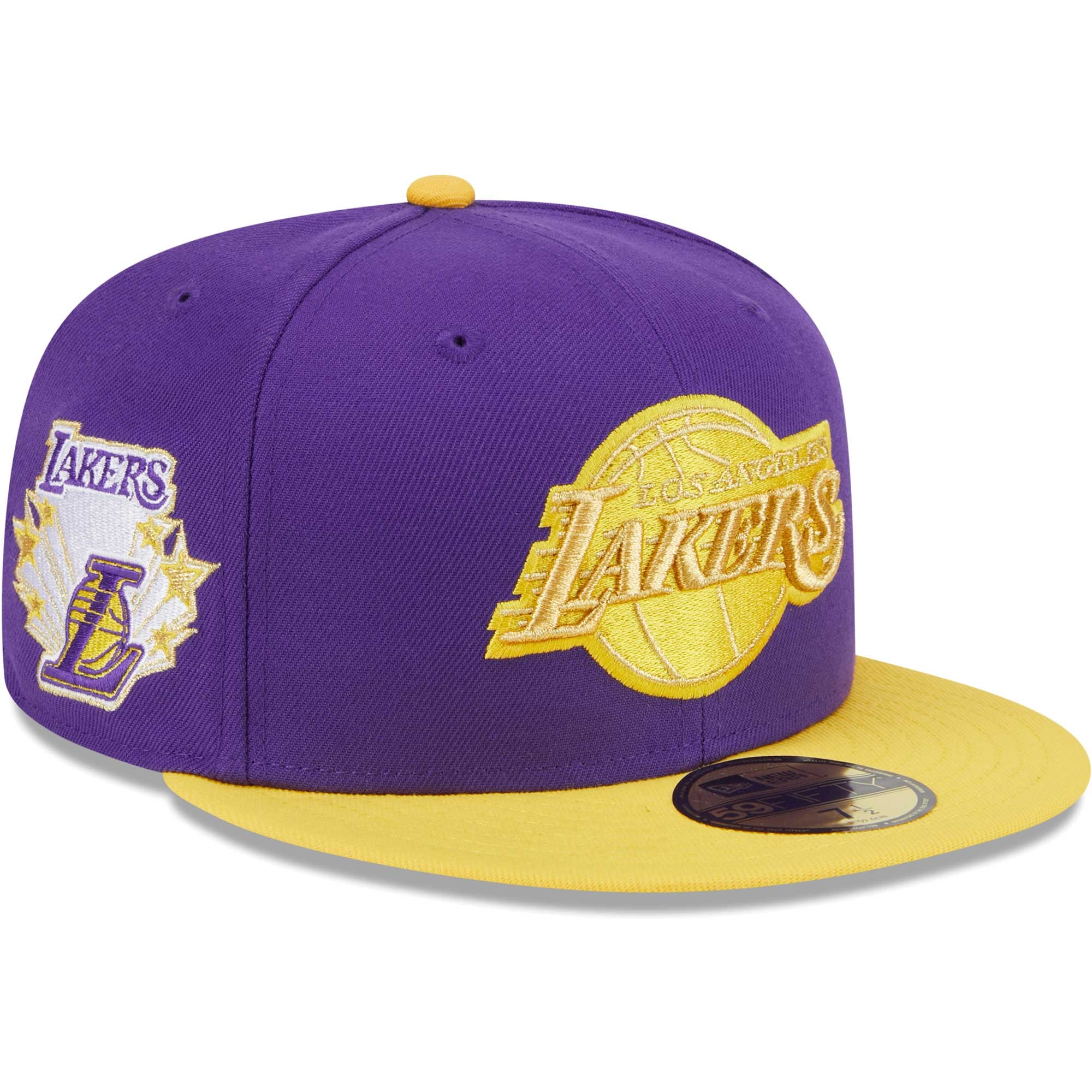 Men's Los Angeles Lakers New Era Purple/Gold Gameday Gold Pop Stars 59FIFTY Fitted Hat