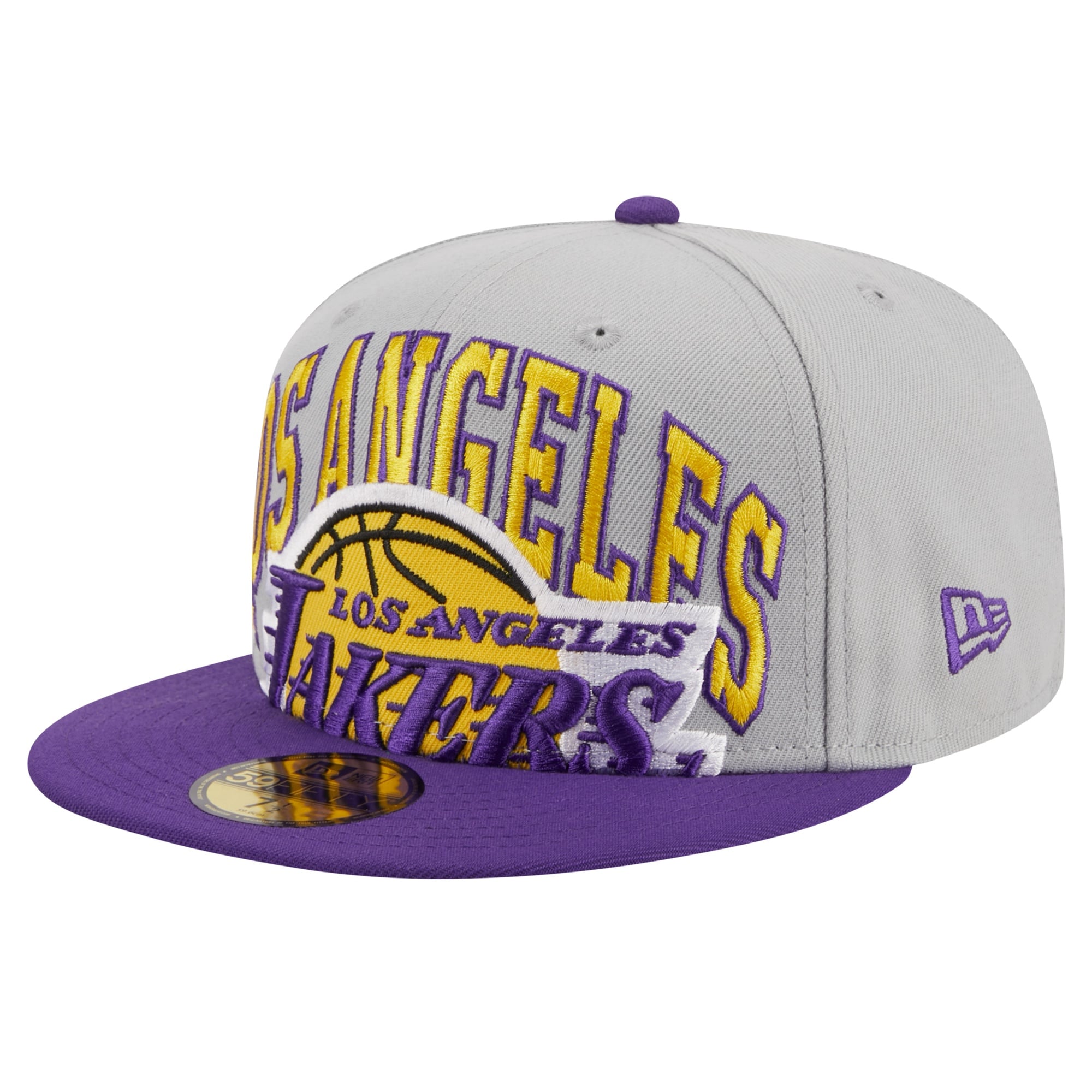 Men's New Era Purple/Gray Los Angeles Lakers Tip-Off 59FIFTY Fitted Hat