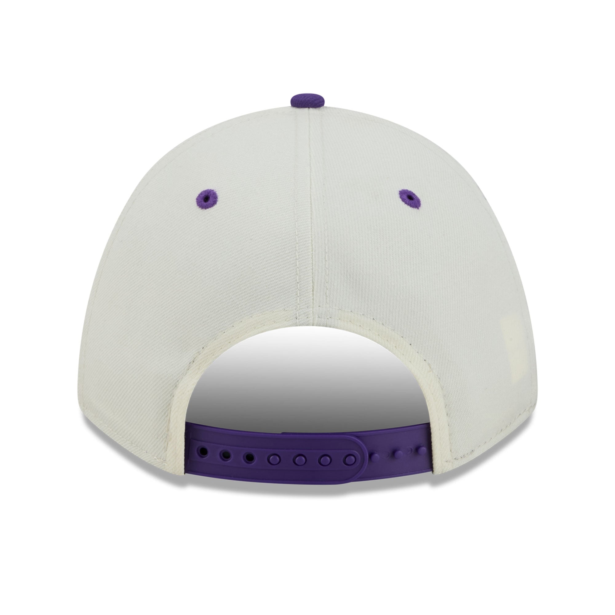Casquette ajustable New Era pour homme, violette et blanche, Los Angeles Lakers Arch 9FORTY, modèle A-Frame M-Crown