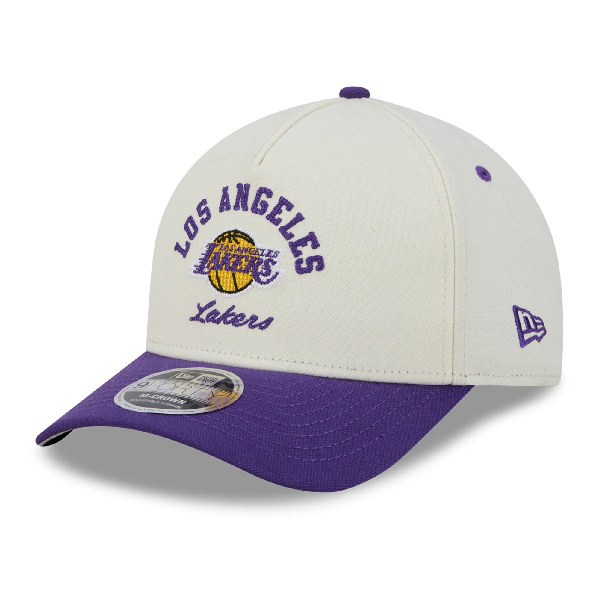 Men's Los Angeles Lakers New Era Purple/White Arch 9FORTY A-Frame M-Crown Adjustable Hat