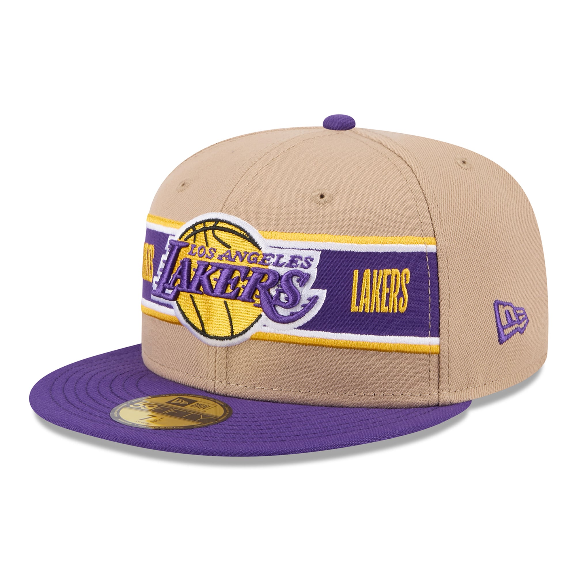 Men's Los Angeles Lakers New Era Tan/Purple 2024 NBA Draft 59FIFTY Fitted Hat