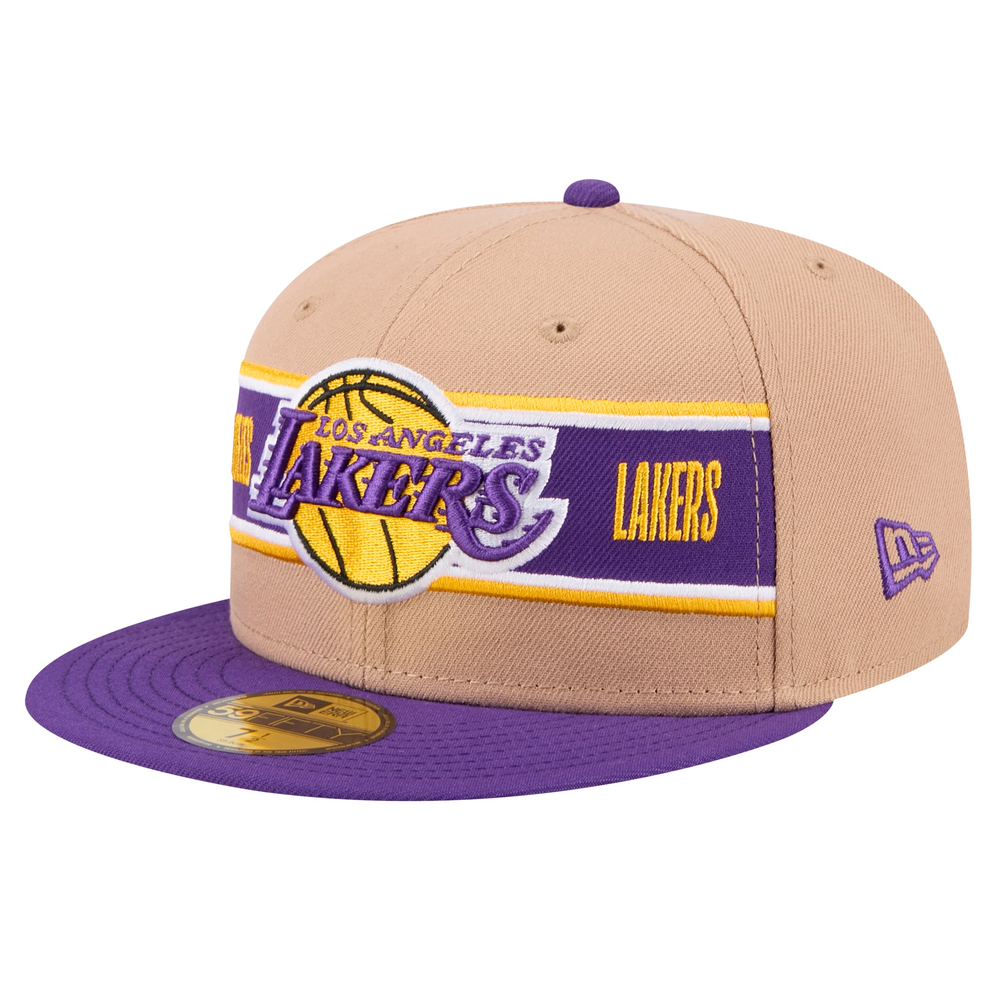 Men's New Era Tan/Purple Los Angeles Lakers 2024 NBA Draft 59FIFTY Fitted Hat