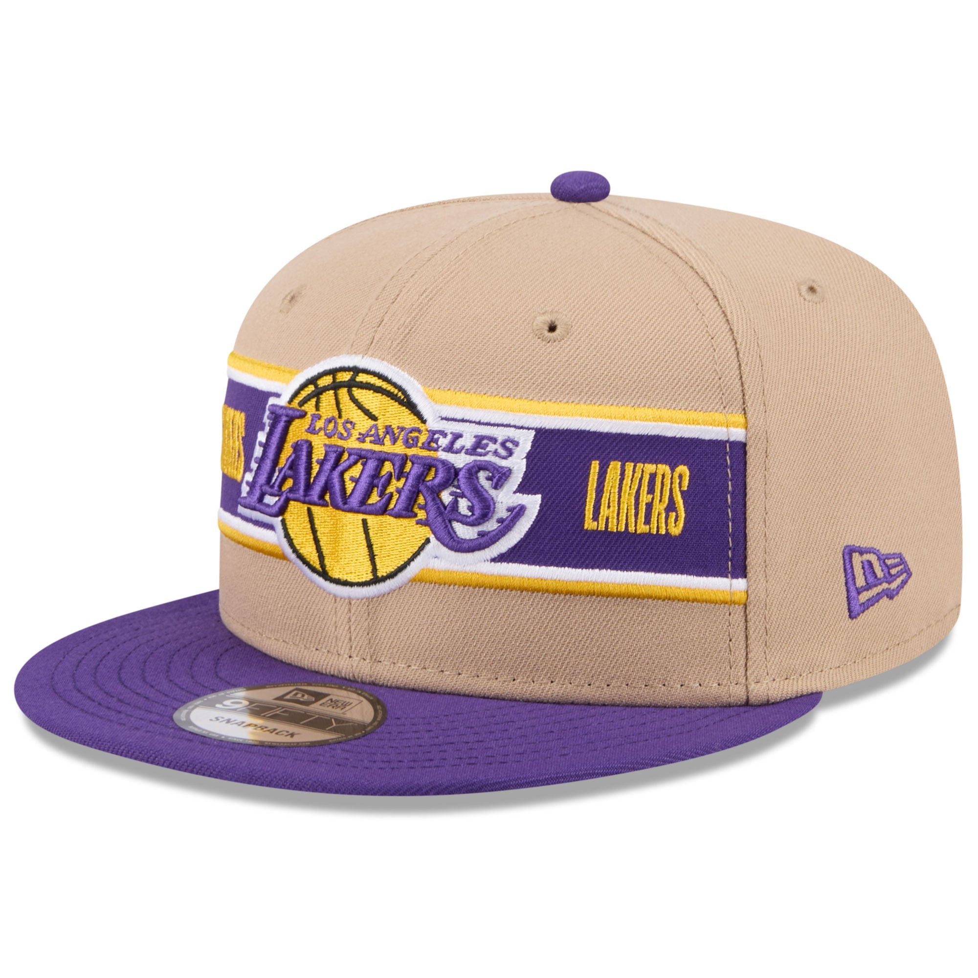Men's Los Angeles Lakers New Era Tan/Purple 2024 NBA Draft 9FIFTY Snapback Hat