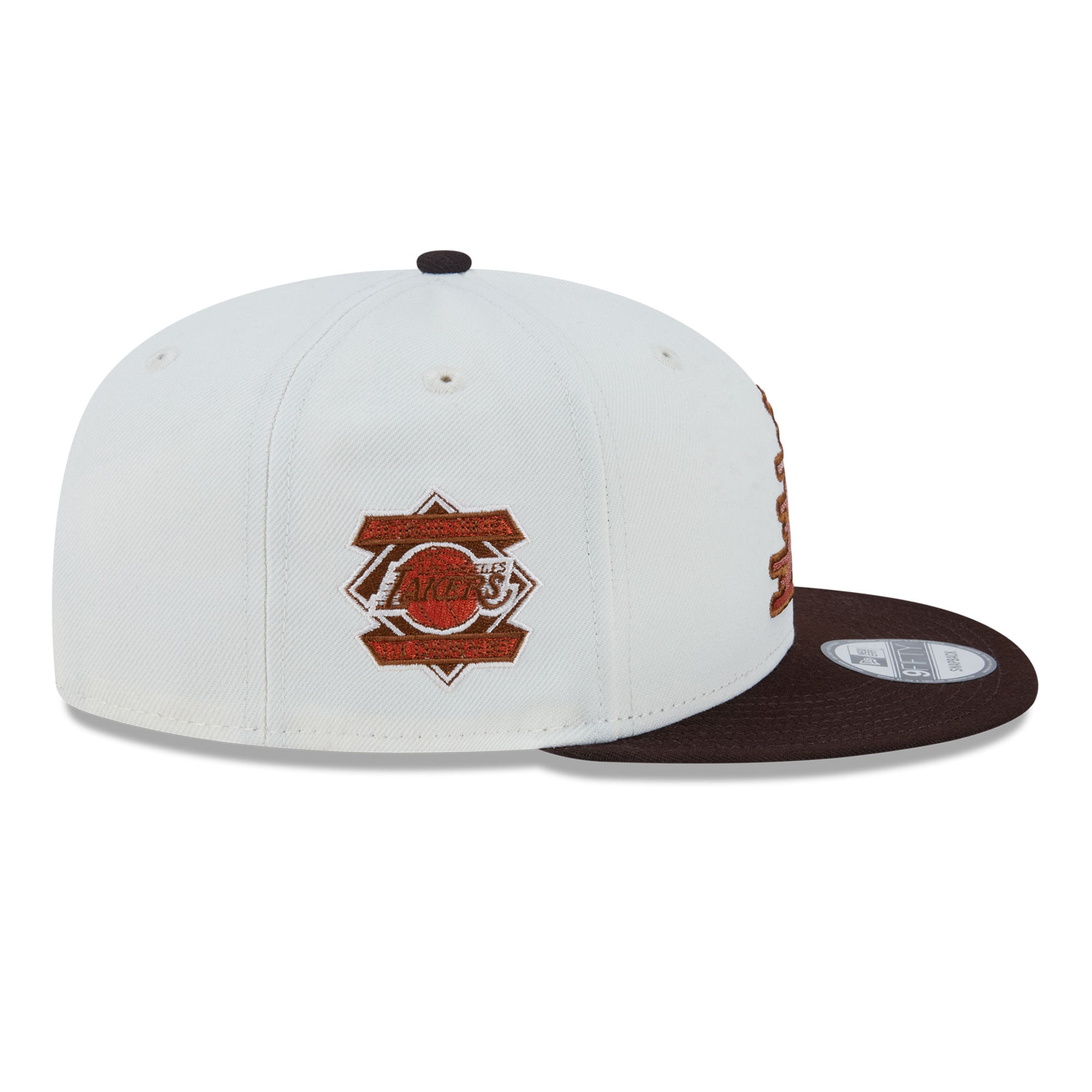 Casquette snapback New Era 9FIFTY blanche Los Angeles Lakers Pumpkin Spice pour homme