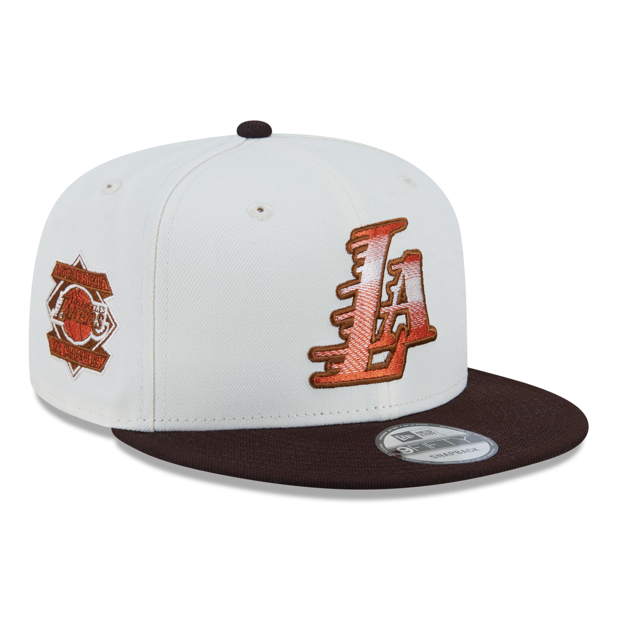 Casquette snapback New Era 9FIFTY blanche Los Angeles Lakers Pumpkin Spice pour homme