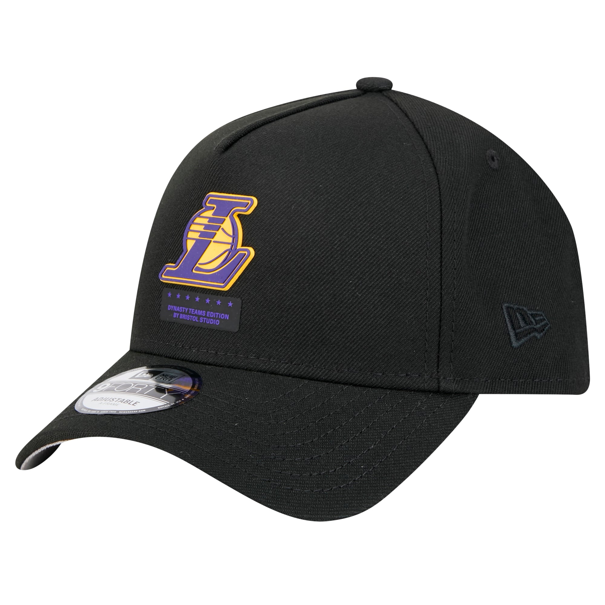 Men's Los Angeles Lakers New Era x Bristol Studio Black Dynasty Edition 9FORTY A-Frame Adjustable Hat