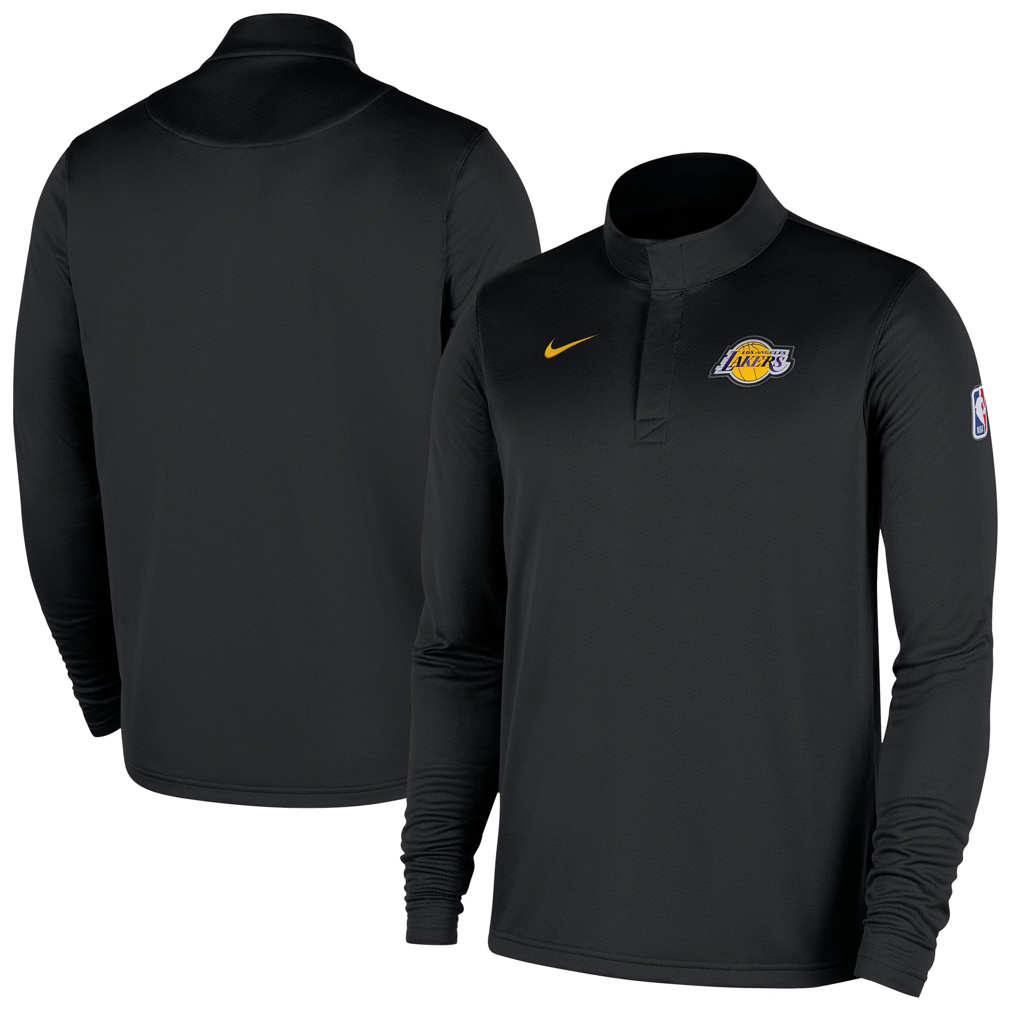 Men's Nike Black Los Angeles Lakers Authentic Coaches Quarter-Zip Dri-FIT Top