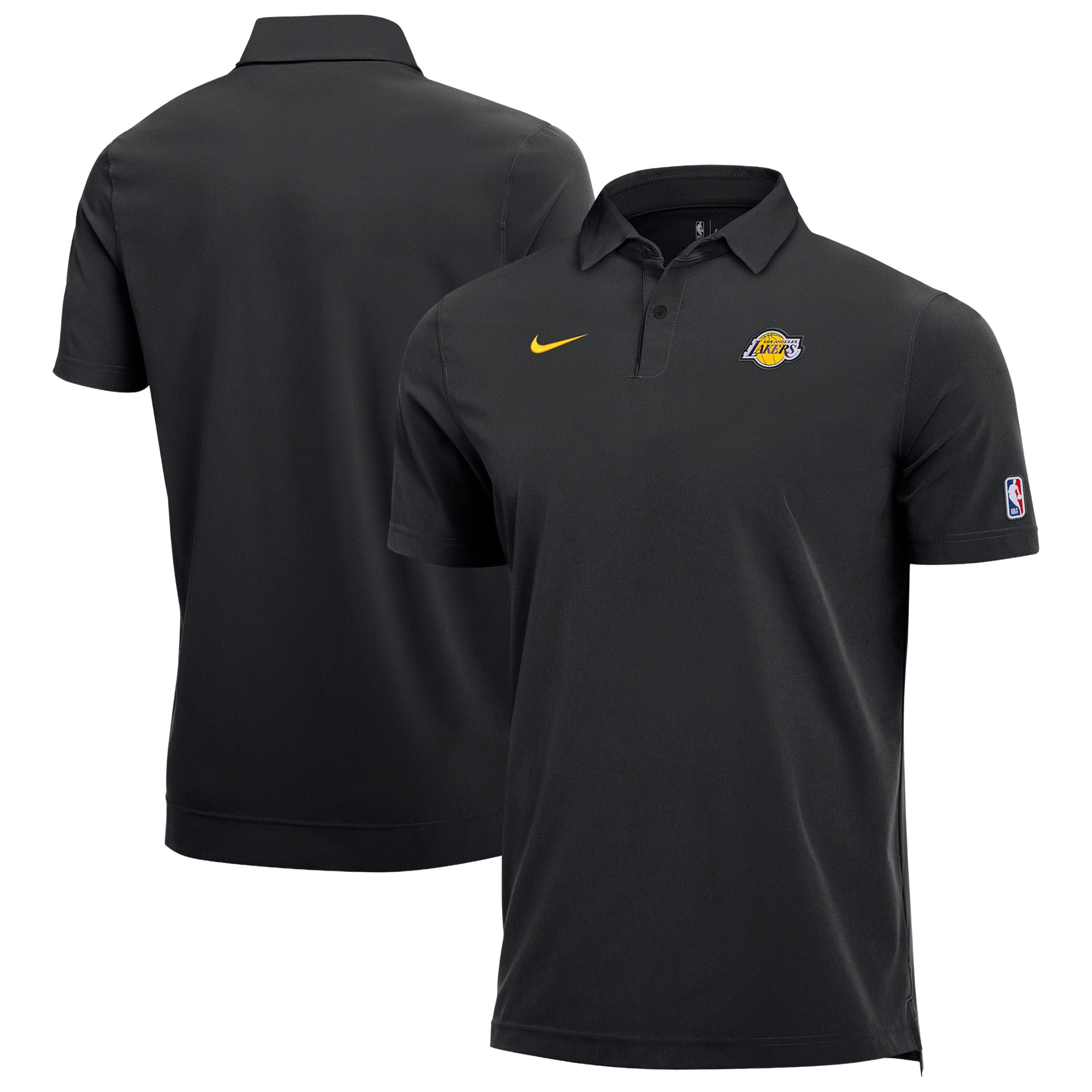 Men's Nike  Black Los Angeles Lakers Dri-FIT Coaches Polo
