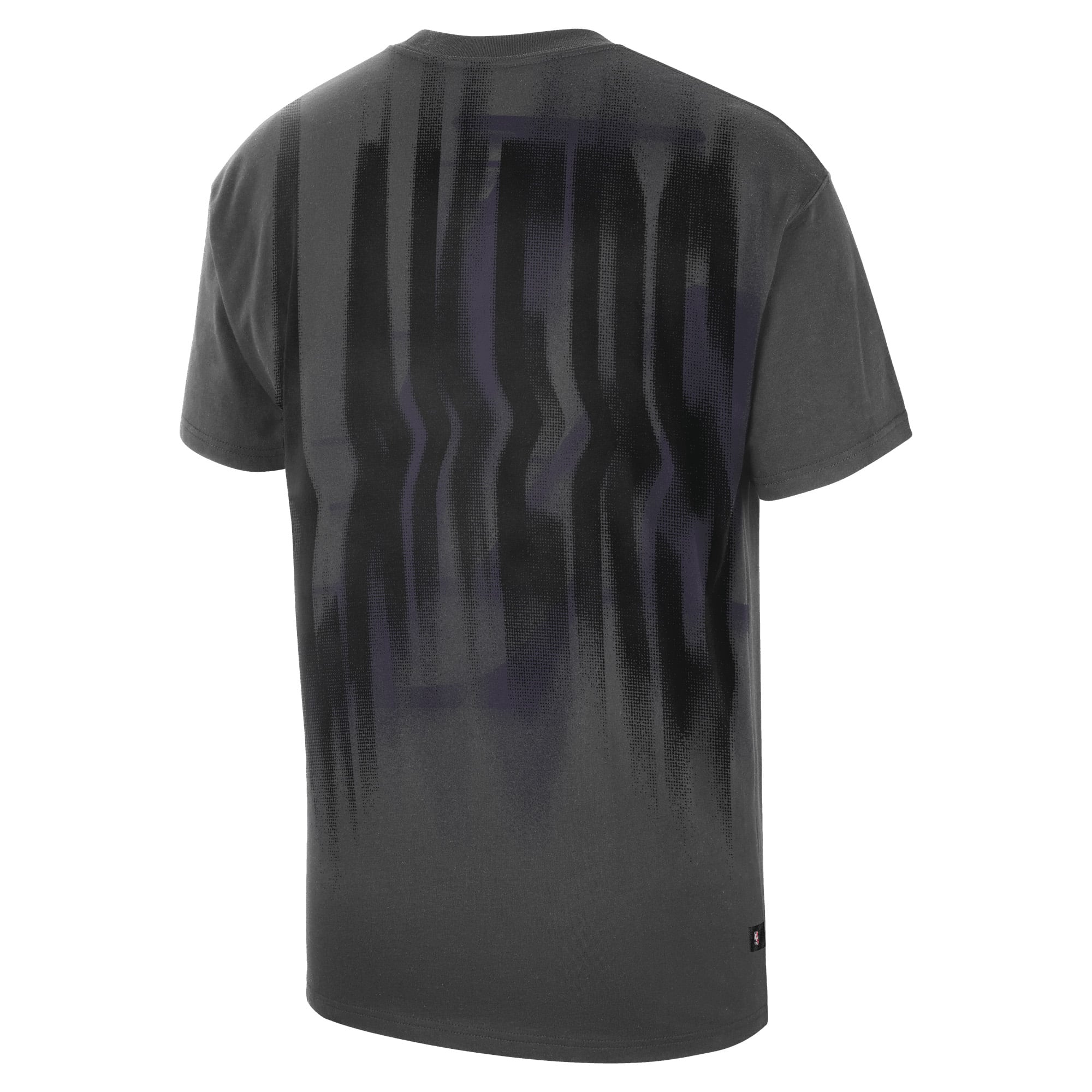 T-shirt Nike Max 90 d'avant-match, coloris anthracite, Los Angeles Lakers 2026, édition standard.