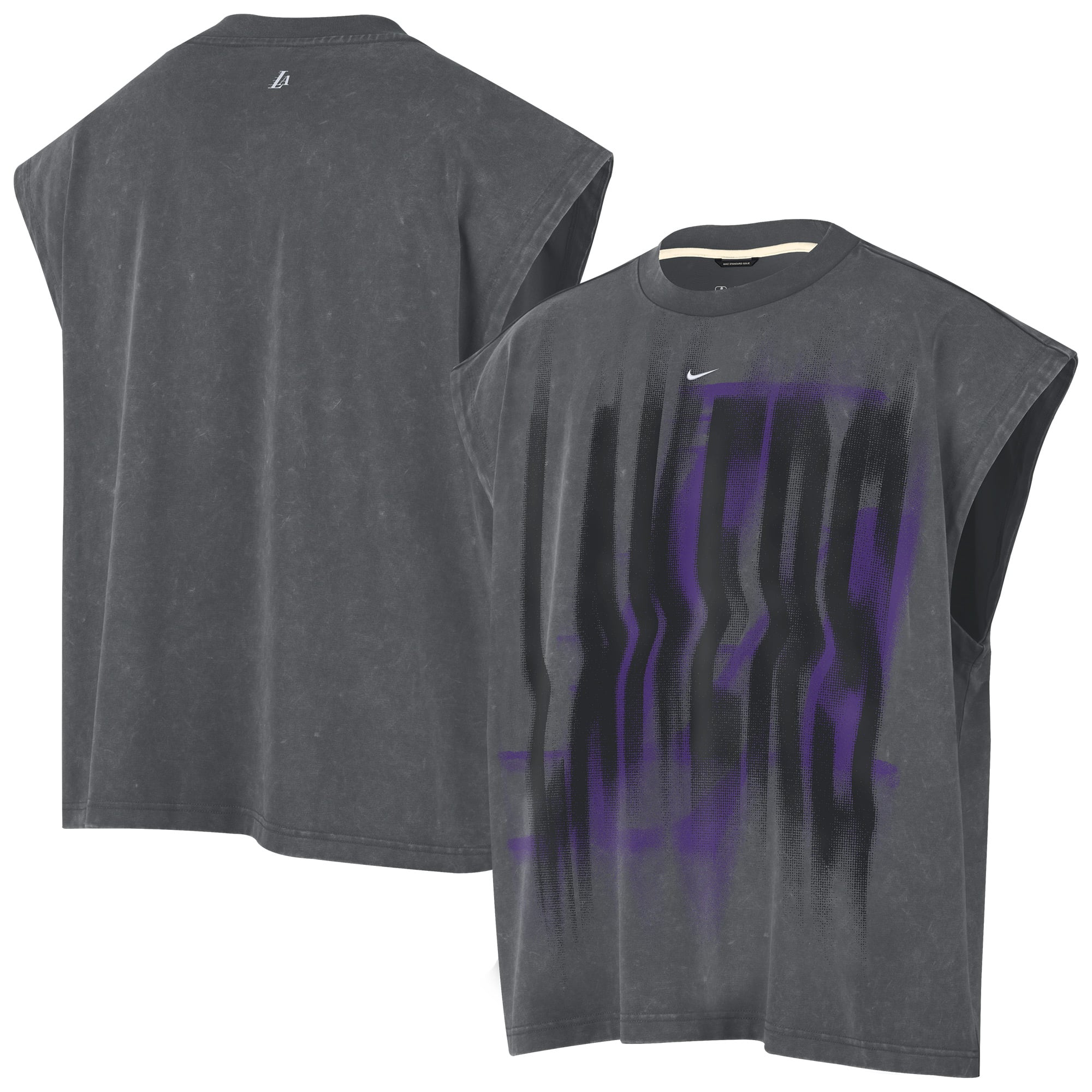 Débardeur d'avant-match Nike Charcoal Los Angeles Lakers 2026 Standard Issue pour homme