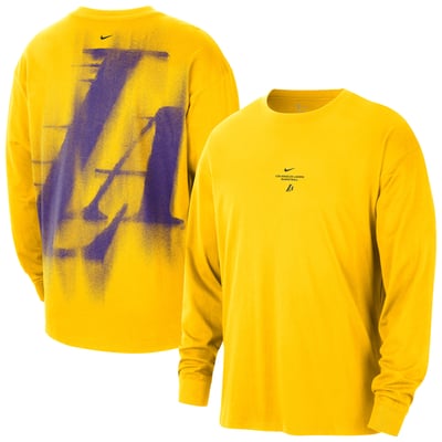 Los Angeles Lakers Nike 2026 Standard Issue Pre-Game Performance Long Sleeve T-Shirt - Gold