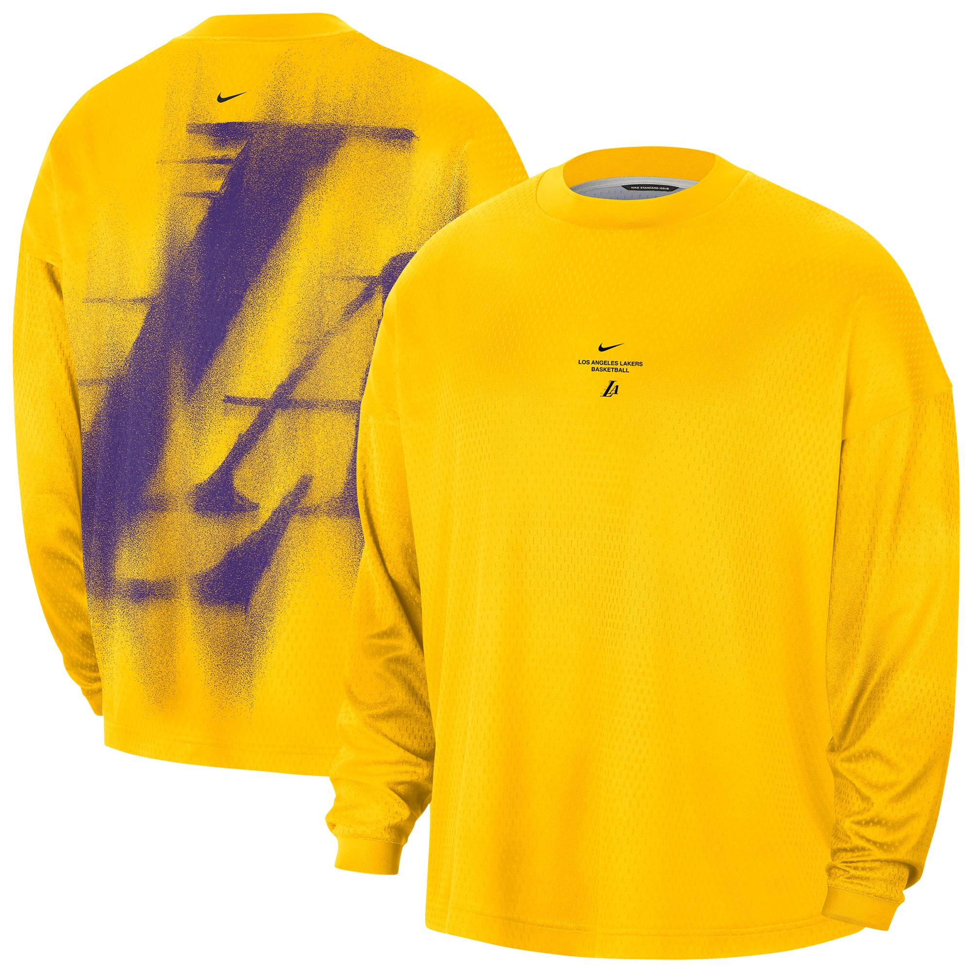T-shirt à manches longues Nike Gold Los Angeles Lakers 2026 Standard Issue pour homme
