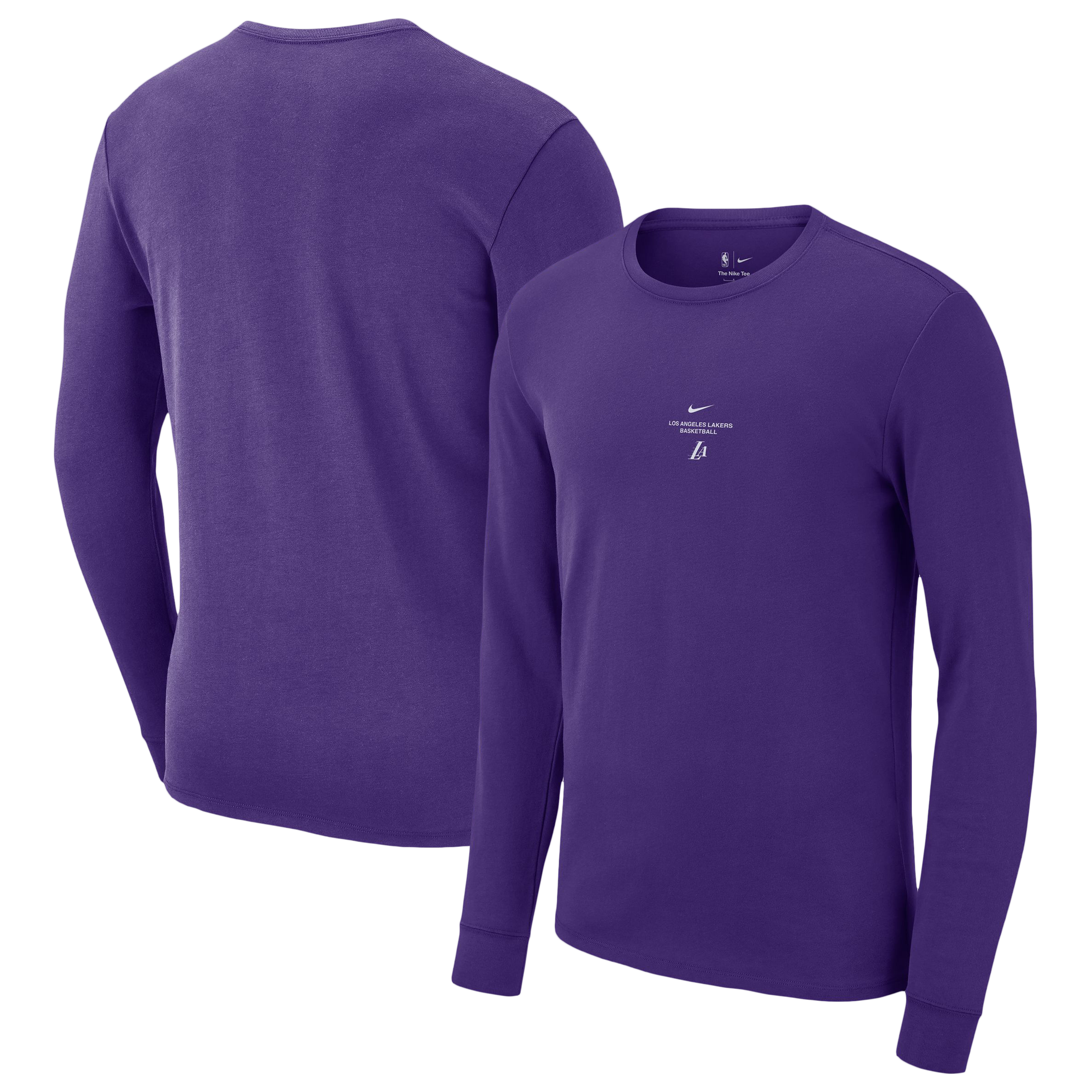 T-shirt d'entraînement à manches longues Nike violet Los Angeles Lakers 2026 Standard Issue pour homme