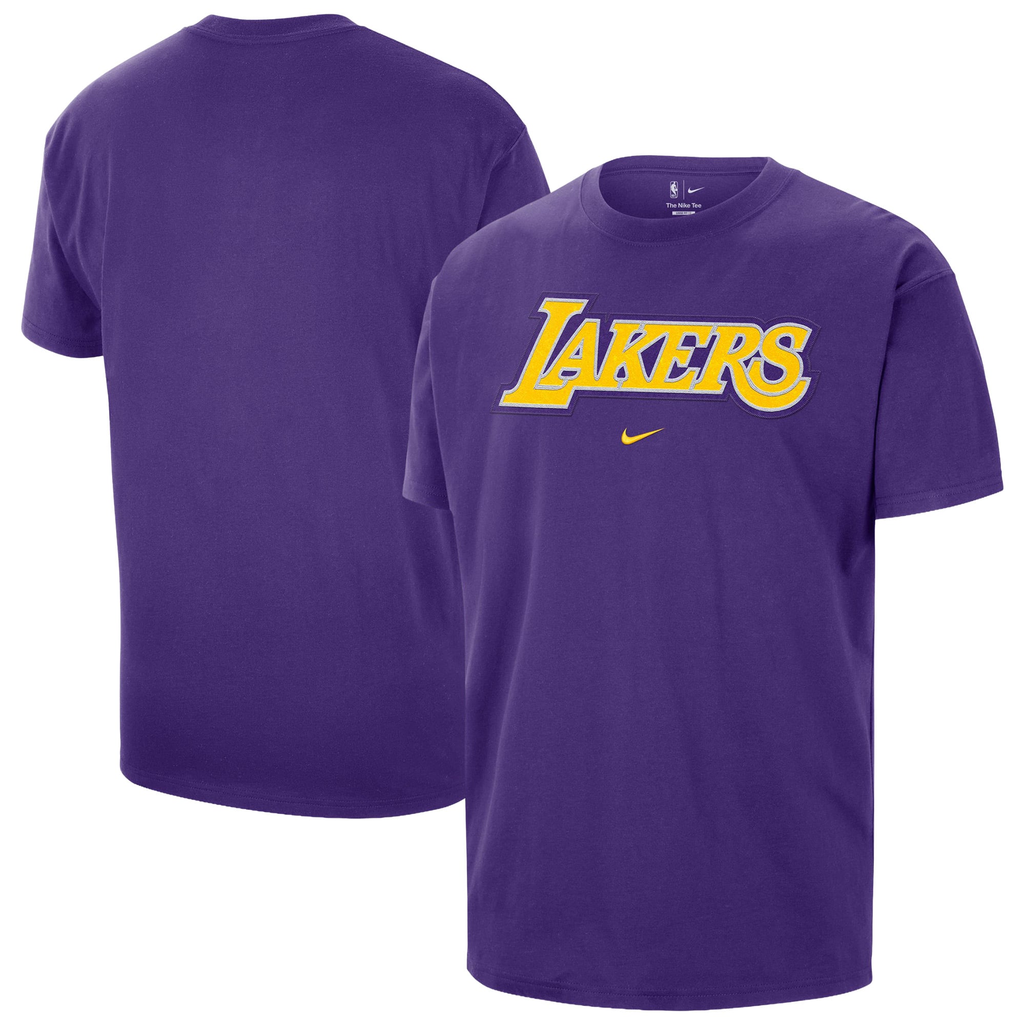 T-shirt Nike violet pour homme avec logo Los Angeles Lakers en sergé