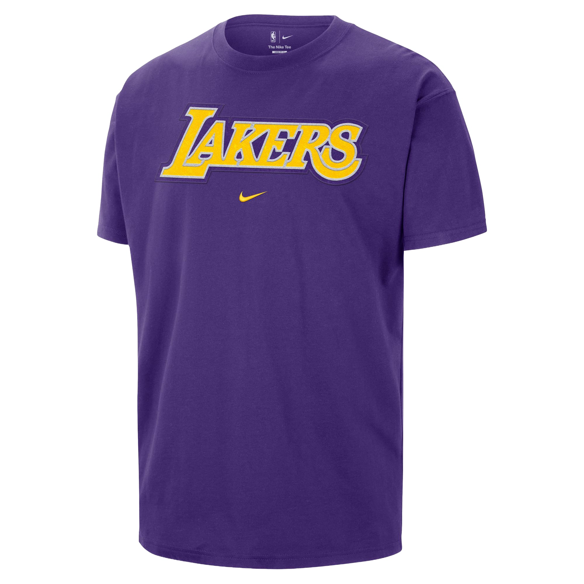T-shirt Nike violet pour homme avec logo Los Angeles Lakers en sergé