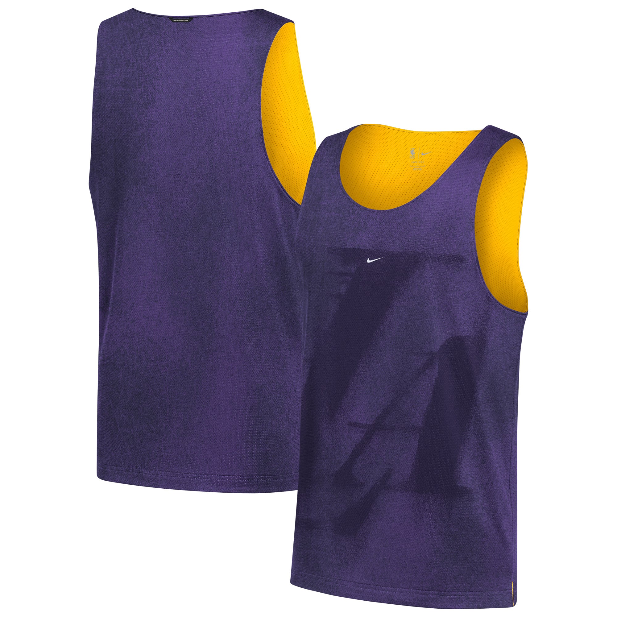 Maillot réversible Nike violet/or Los Angeles Lakers 2026 Standard Issue Practice Icon Mesh pour homme