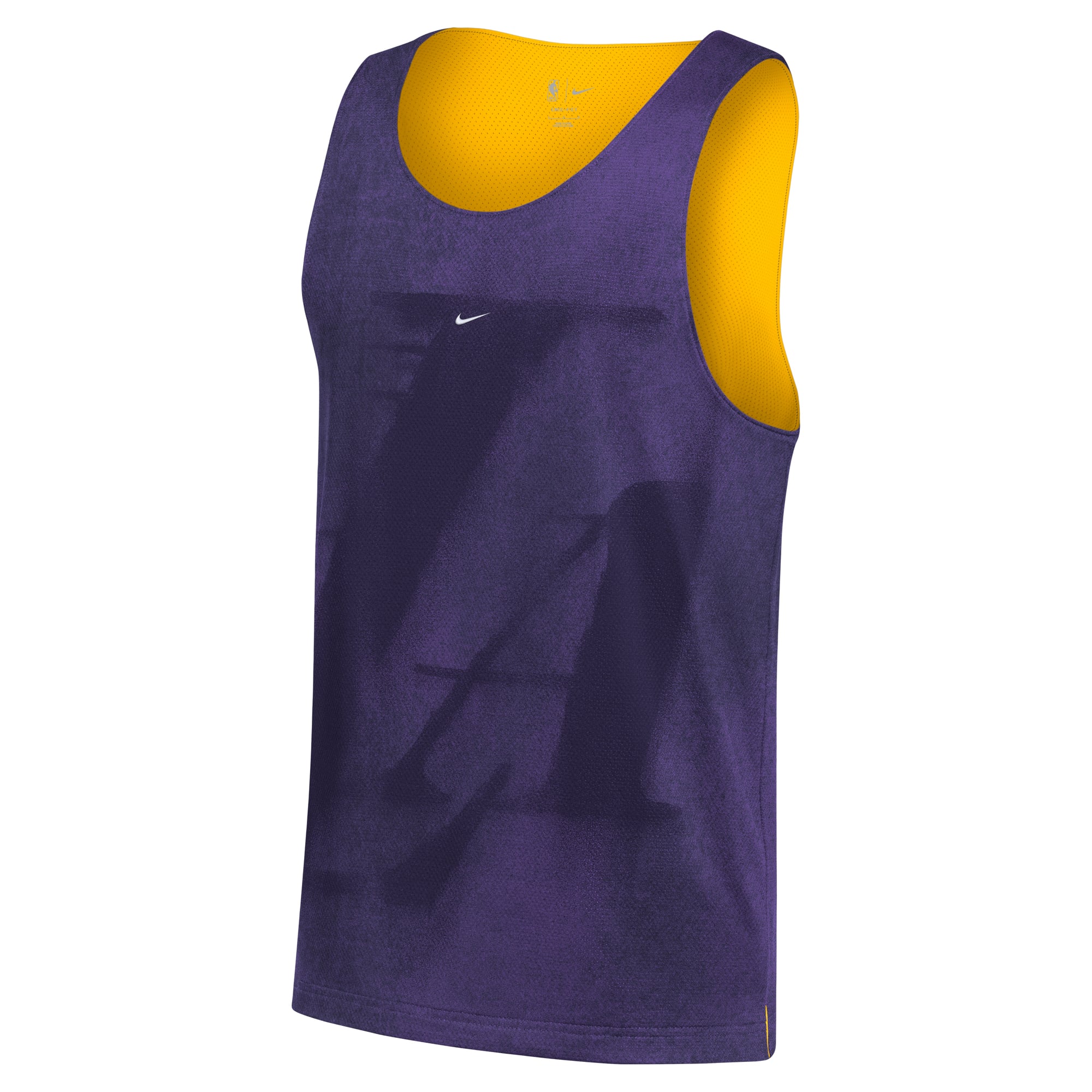 Maillot réversible Nike violet/or Los Angeles Lakers 2026 Standard Issue Practice Icon Mesh pour homme