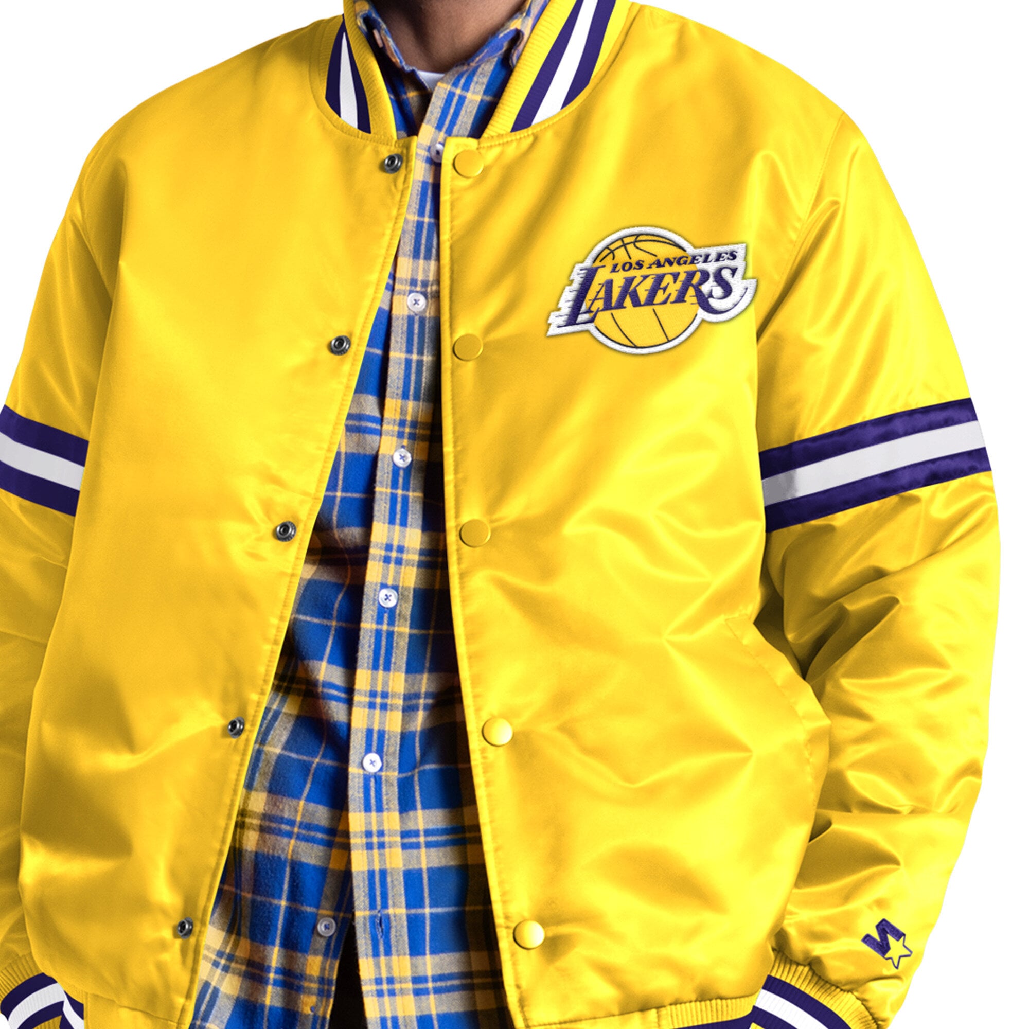 Veste universitaire Starter Gold Los Angeles Lakers Courtside II à boutons-pression pour homme