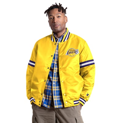Los Angeles Lakers Starter Courtside II Varsity Full Snap Jacket - Gold