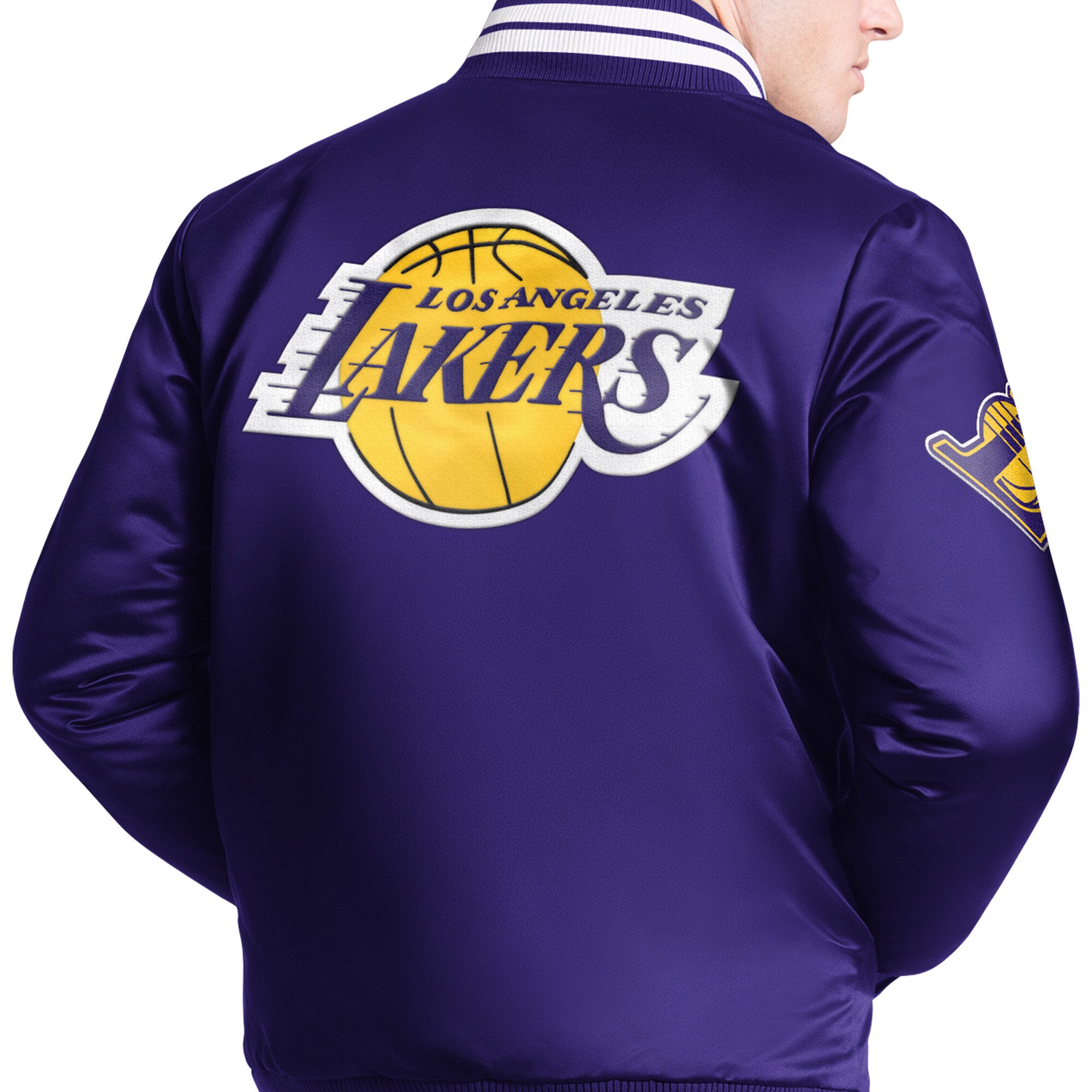 Veste universitaire Starter violette Los Angeles Lakers Elite à boutons-pression pour homme