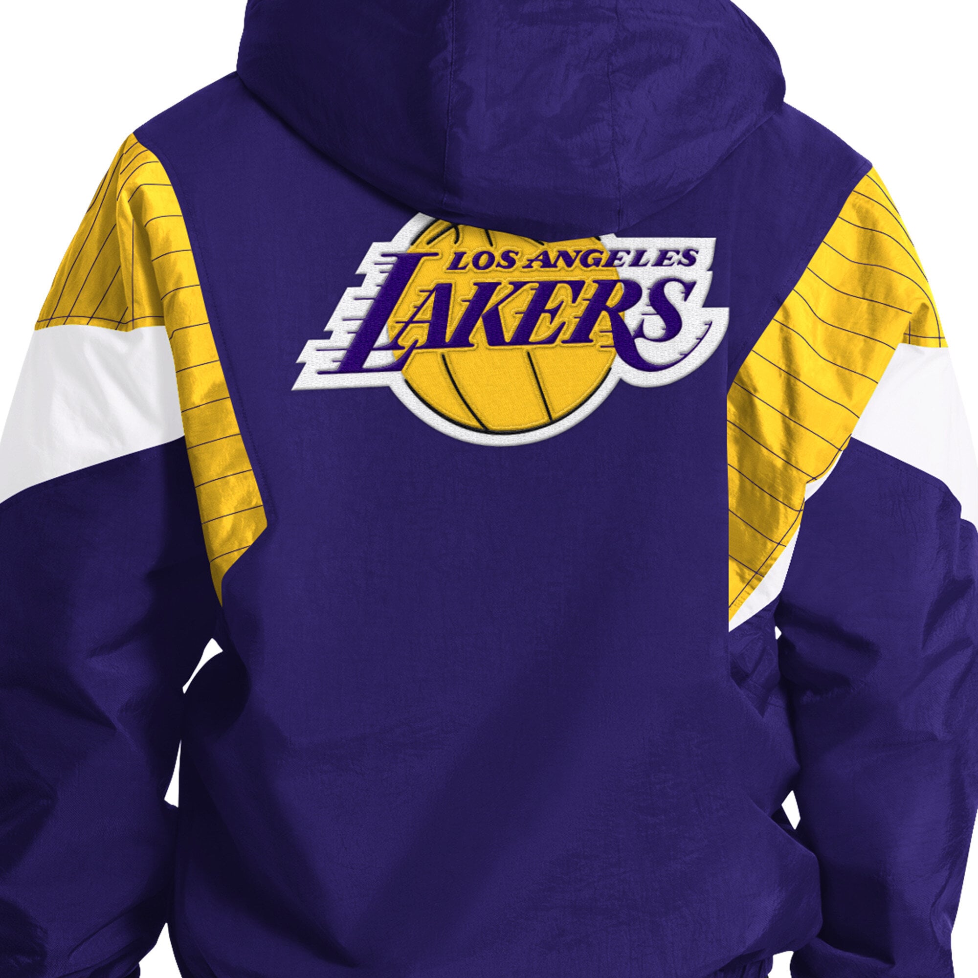 Veste à capuche zippée demi-zip Starter violette pour homme, Los Angeles Lakers