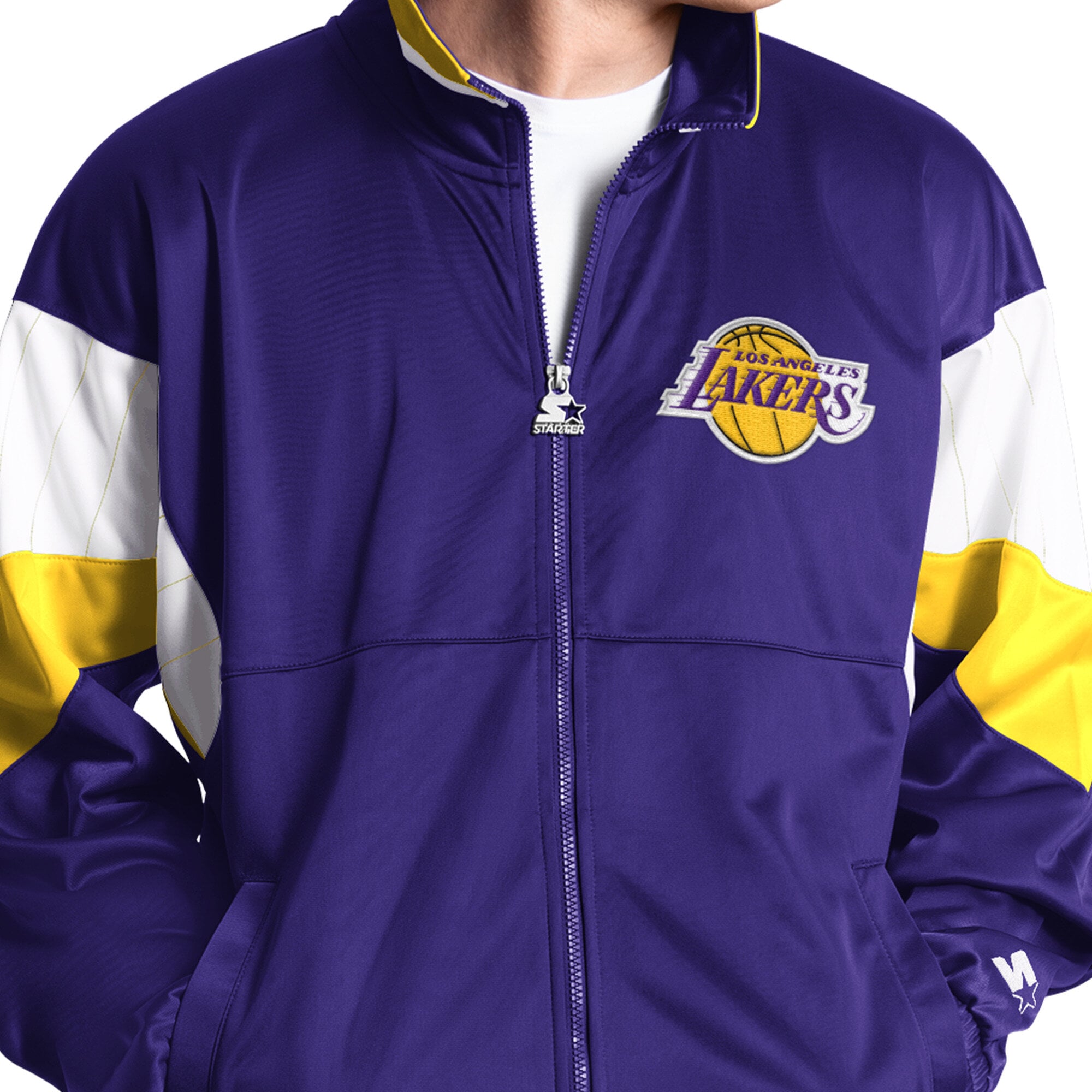 Veste de survêtement zippée intégrale Starter violette Los Angeles Lakers Legacy pour homme