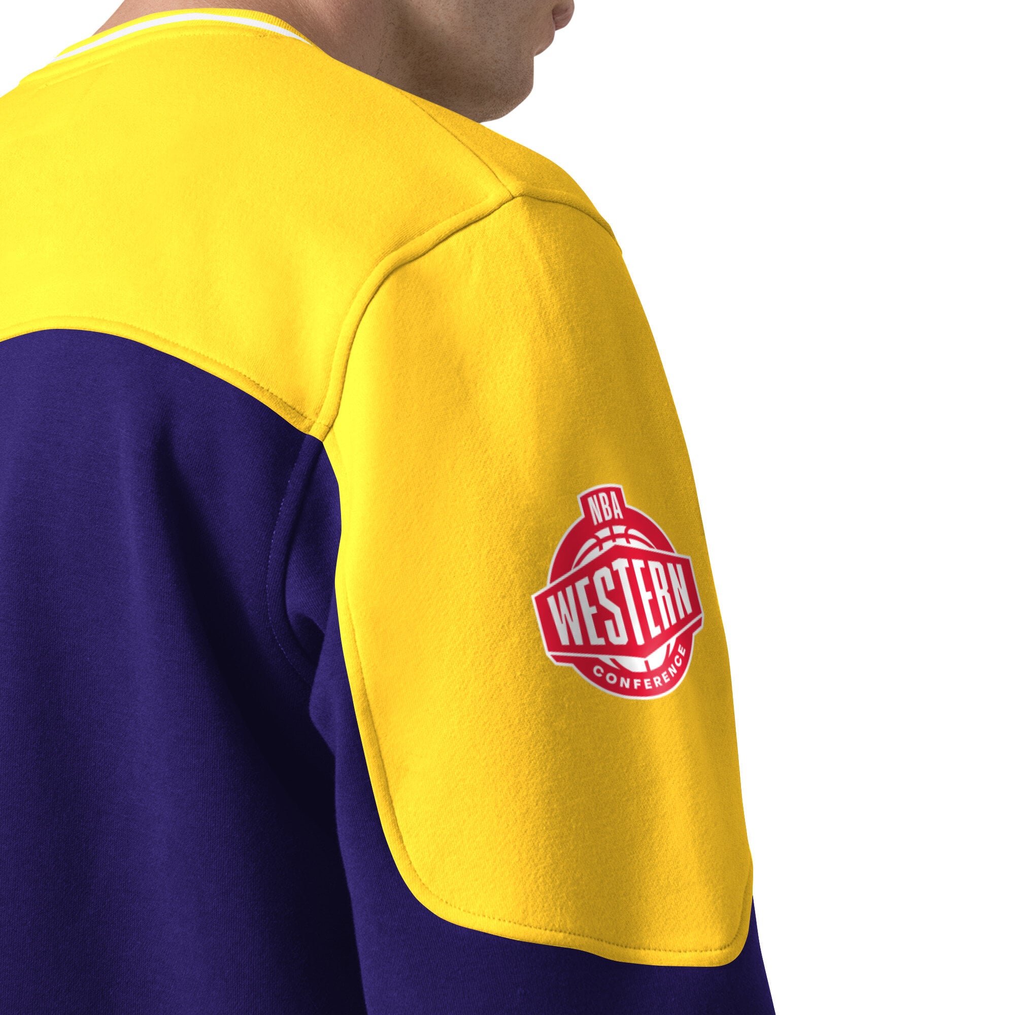 T-shirt à manches longues et col en V Starter violet Los Angeles Lakers pour homme