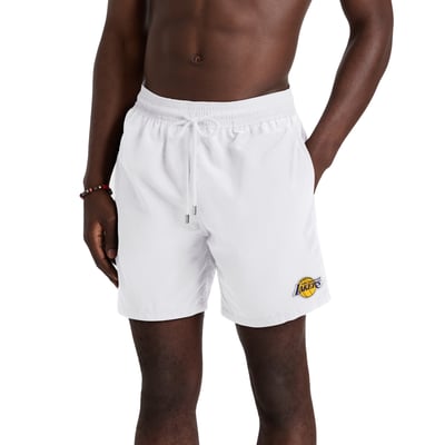 Los Angeles Lakers Vilebrequin by G-III Solid Swim Trunks - White