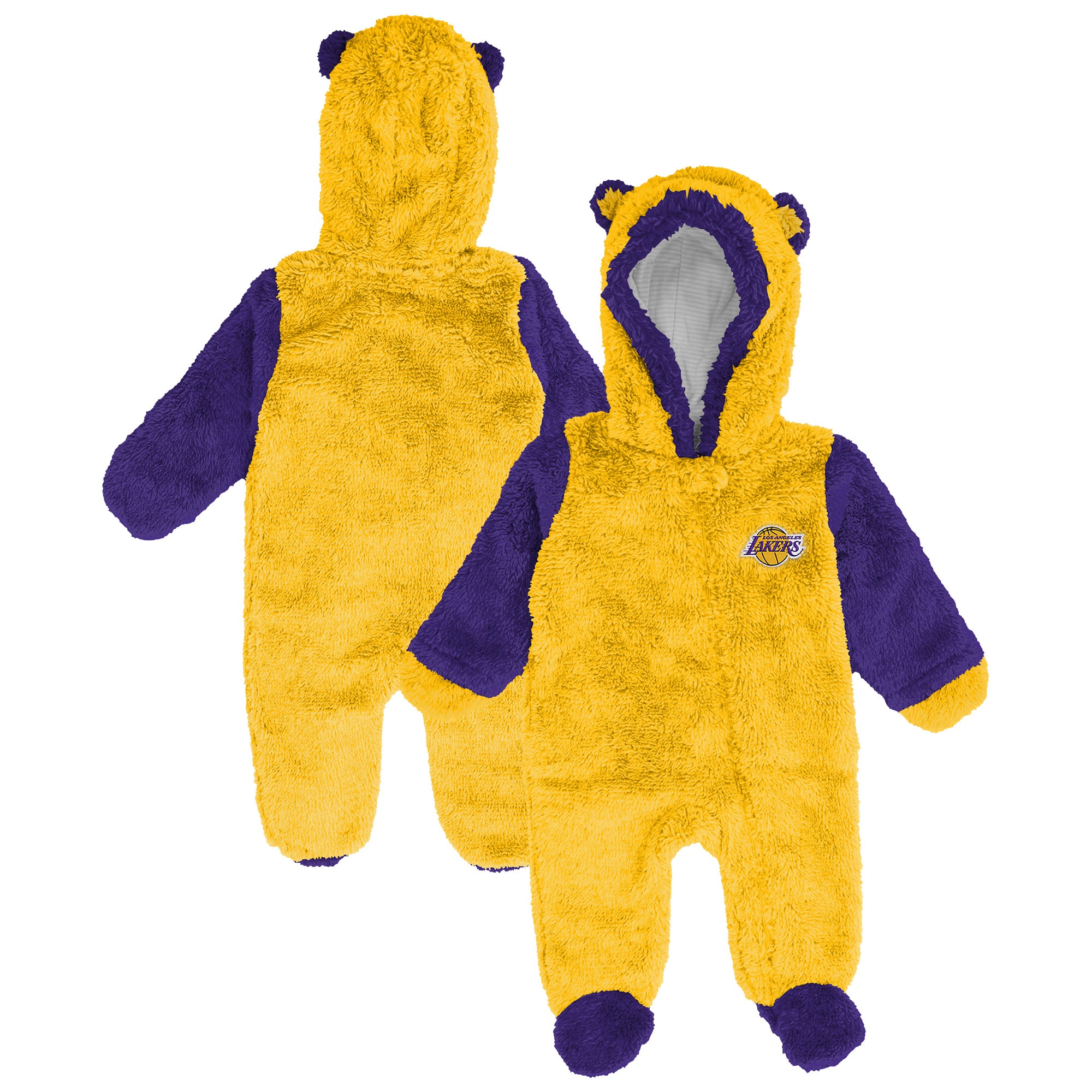 Combinaison pyjama polaire zippée Outerstuff Gold Los Angeles Lakers pour nouveau-né et nourrisson