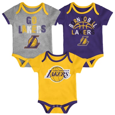 Los Angeles Lakers Outerstuff Newborn & Infant Born To Ball 3-Pack Bodysuit Set