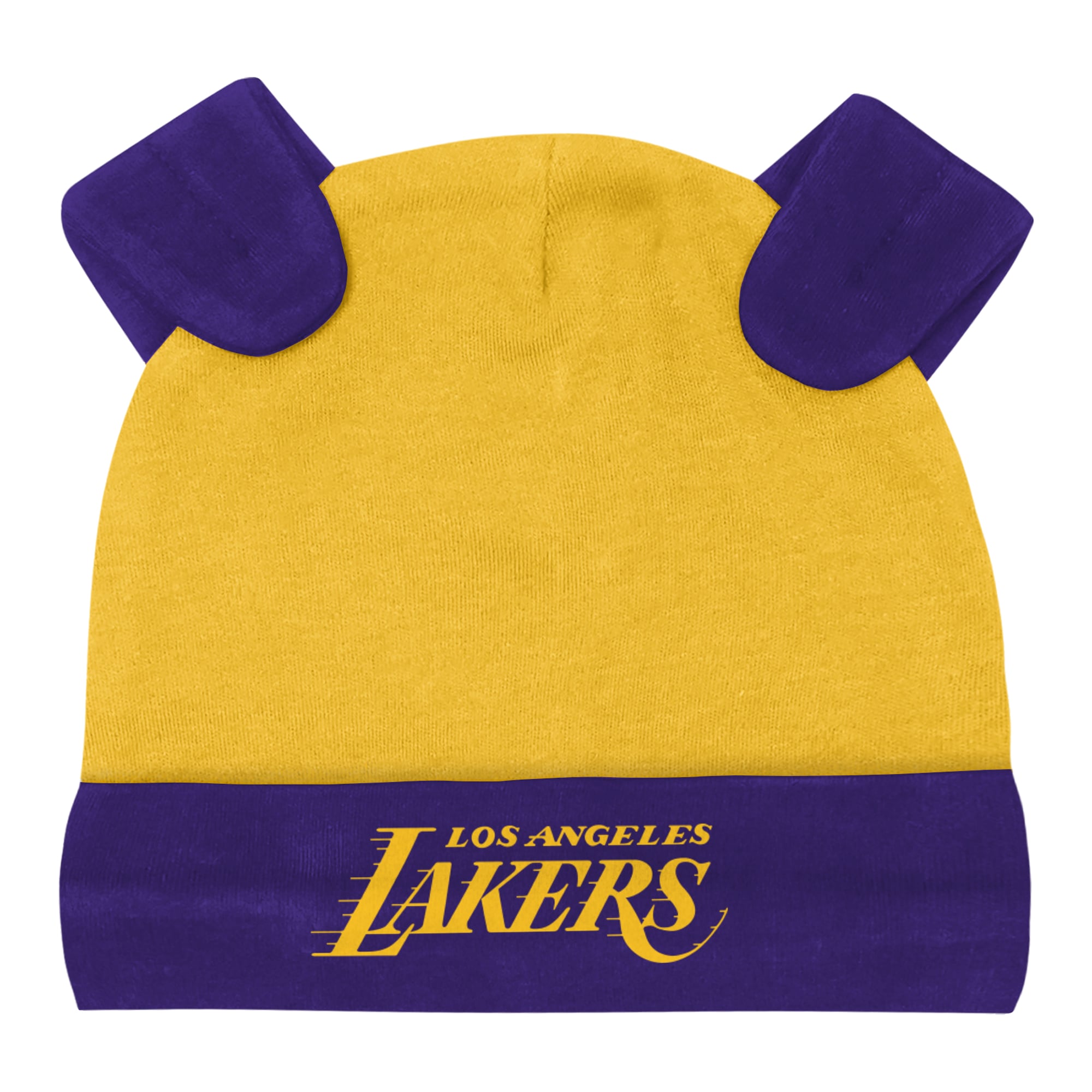 Ensemble body, pantalon et bonnet à revers Outerstuff Los Angeles Lakers pour nouveau-né bébé