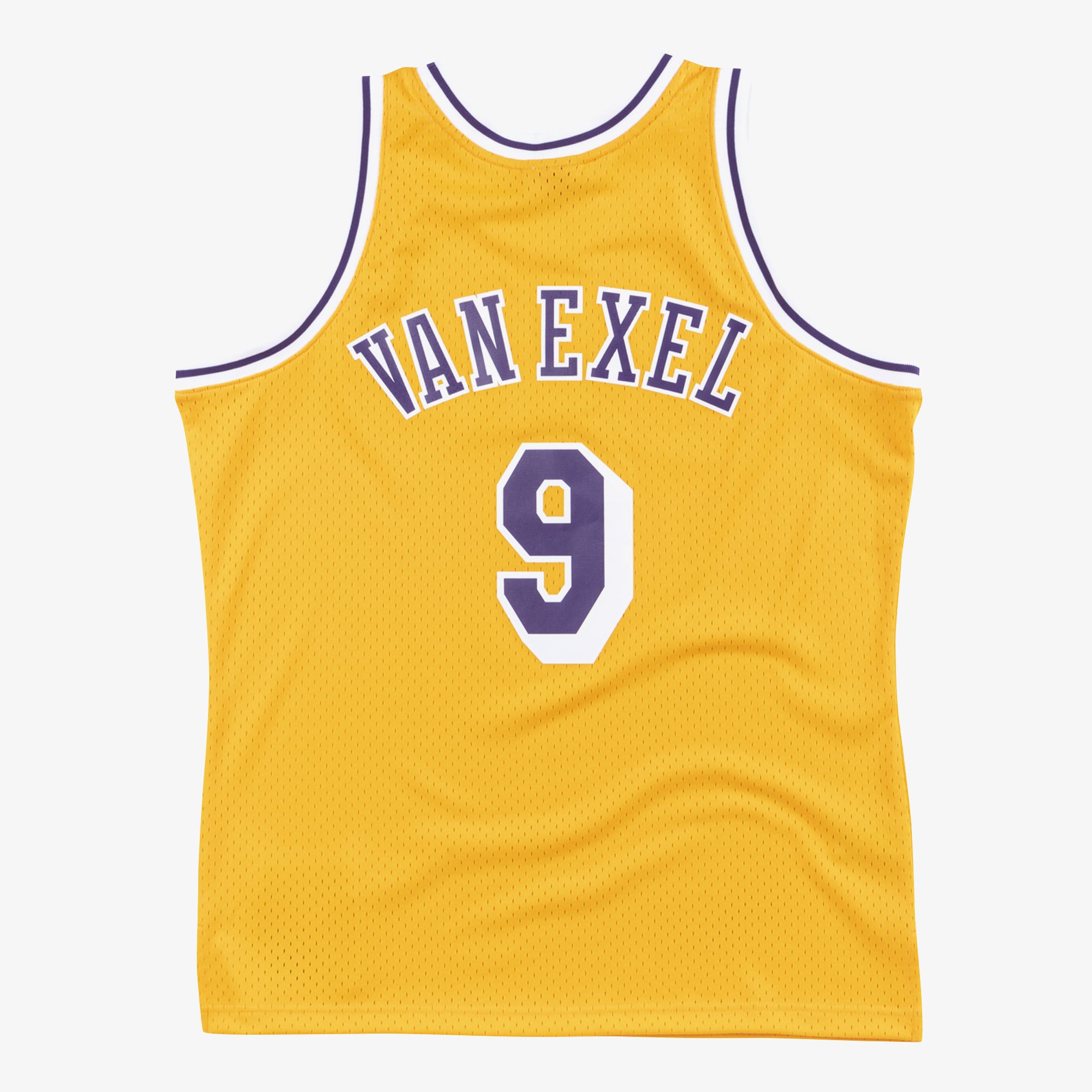 Men's Nick Van Exel Gold Los Angeles Lakers 1996/97 Hardwood Classics Swingman Player Jersey