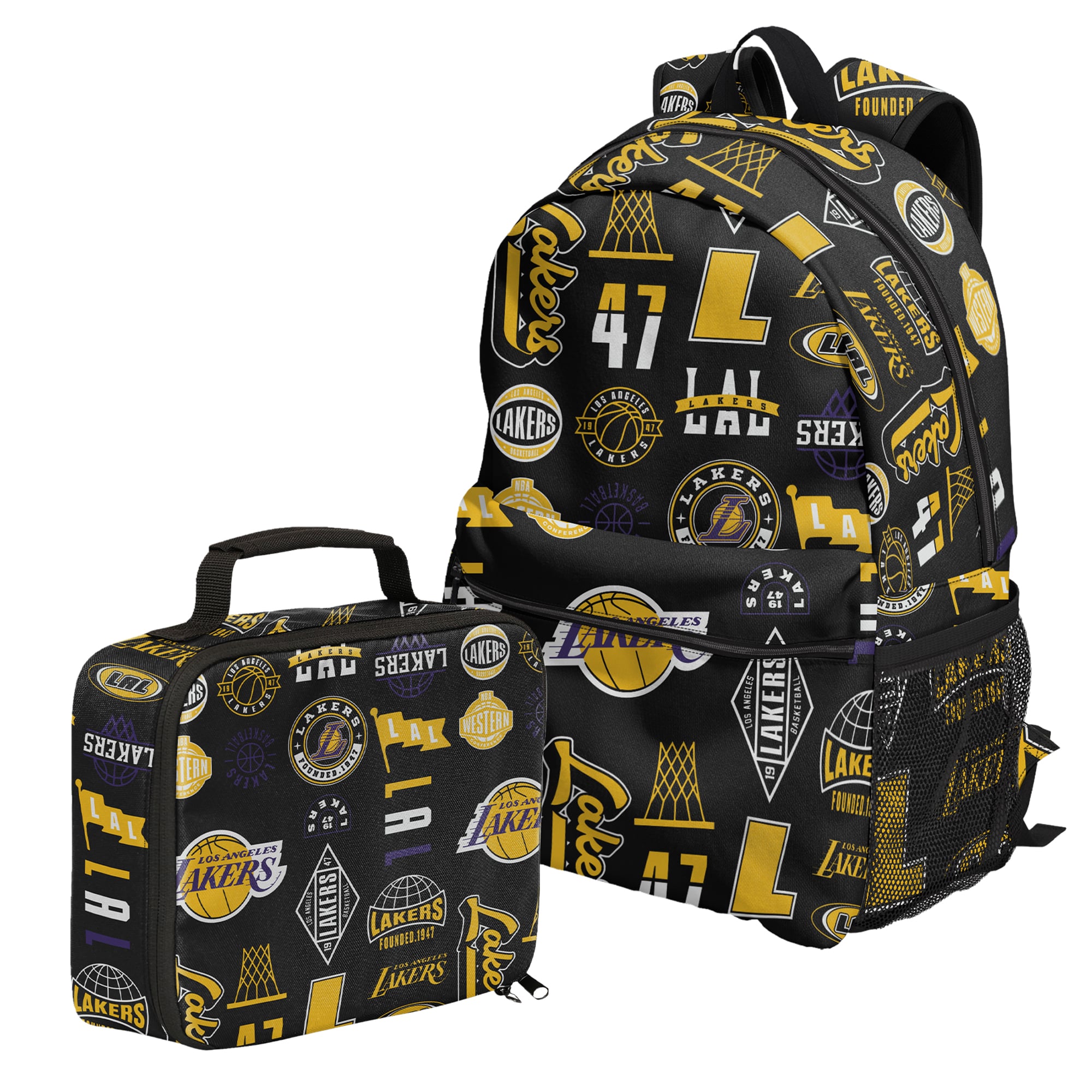 Ensemble sac à dos et boîte à lunch Outerstuff Los Angeles Lakers