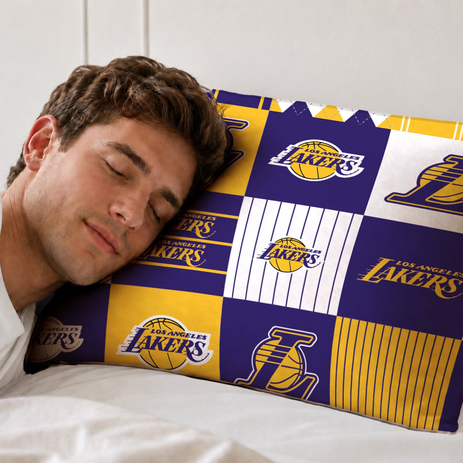 Ensemble de literie deux pièces Pegasus Los Angeles Lakers Patchwork Plaid Twin/Twin XL