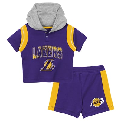 Los Angeles Lakers Outerstuff Preschool Get Back Short Sleeve Hoodie & Shorts Two-Pack Set - Purple