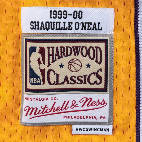 Maillot Los Angeles Lakers Shaquille O’Neal - Mitchell & Ness - Taille L à XXL - Jaune - Neuf Avec étiquettes