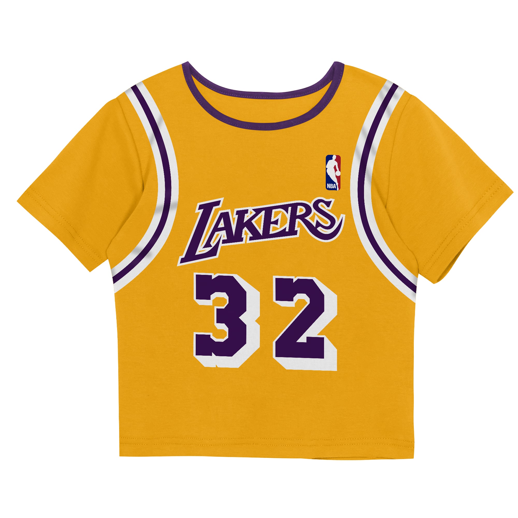Short de jeu doré Mitchell & Ness Magic Johnson pour tout-petits, inspiré des Lakers Los Angeles.