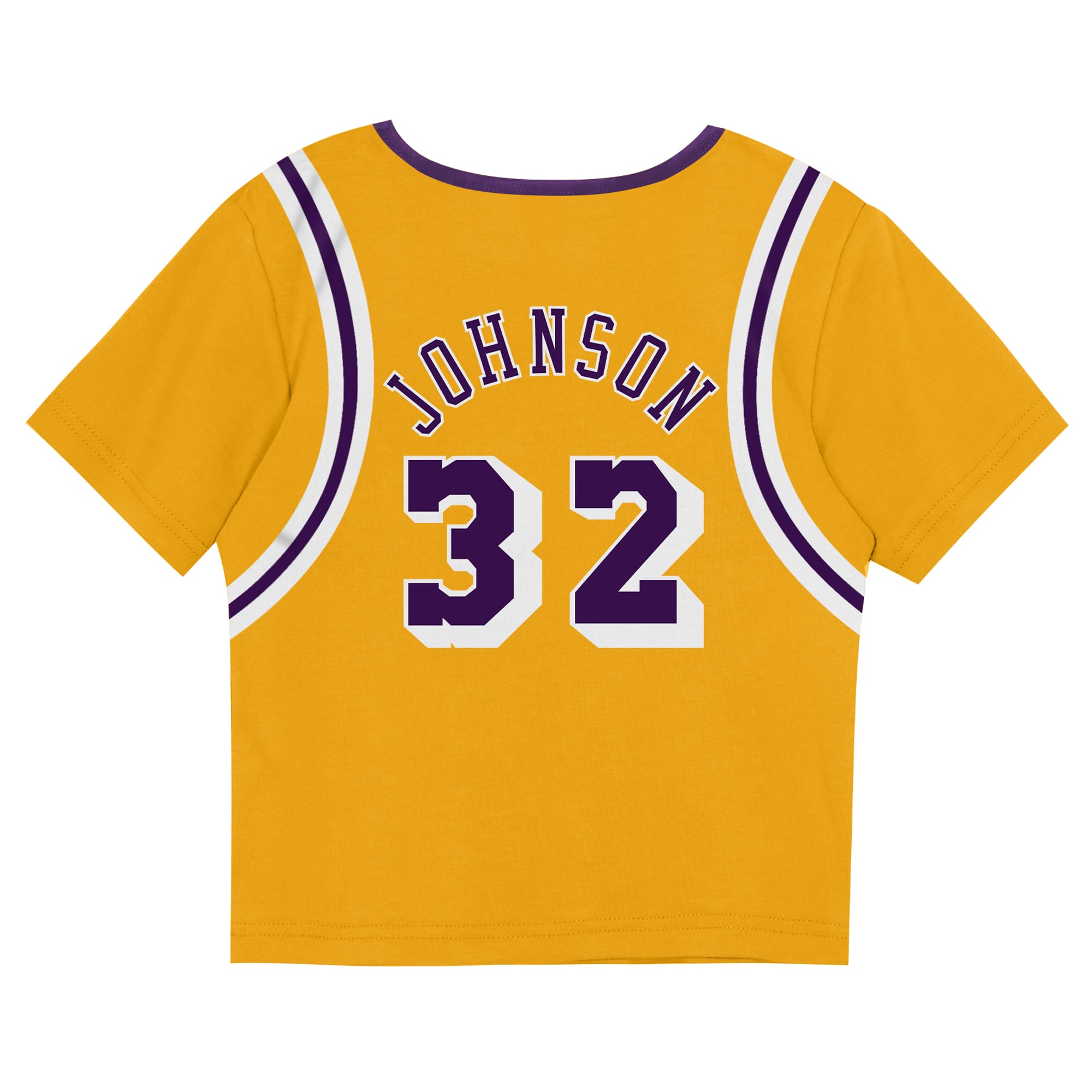 Short de jeu doré Mitchell & Ness Magic Johnson pour tout-petits, inspiré des Lakers Los Angeles.