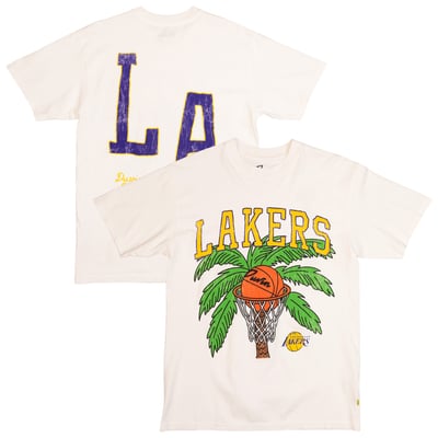 Los Angeles Lakers Duvin Designs Co. Unisex League Of Leisure T-Shirt - Cream