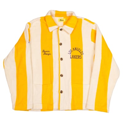 Los Angeles Lakers Duvin Designs Co. Unisex League Of Leisure Terry Cloth Towel Jacket - Gold