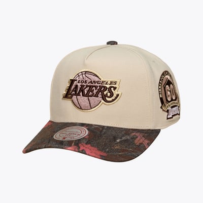  Los Angeles Lakers Mitchell & Ness Unisex Fall Pink Pro Snapback Hat - Cream