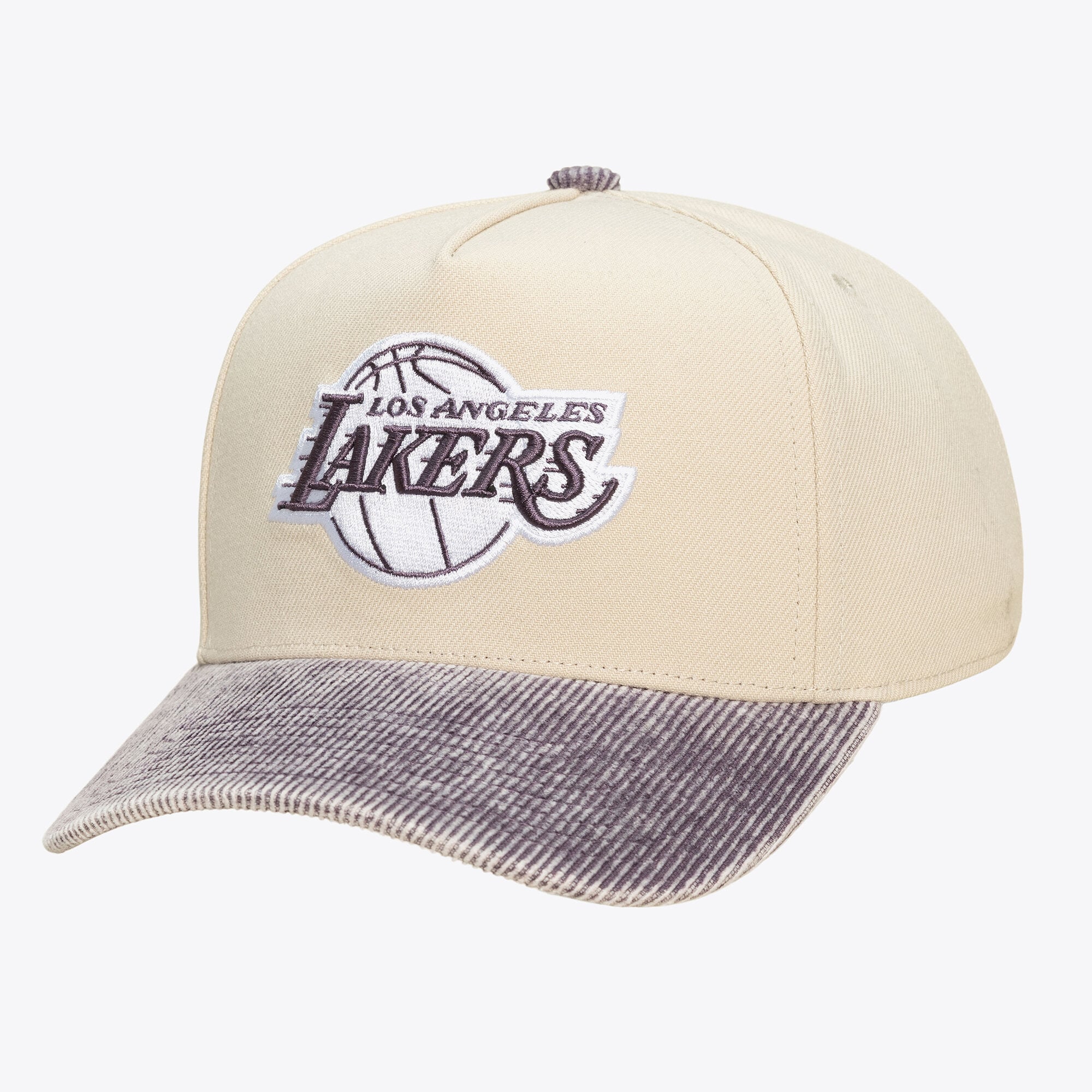 Unisex Los Angeles Lakers Mitchell & Ness Cream/Purple Faded Pro Snapback Hat