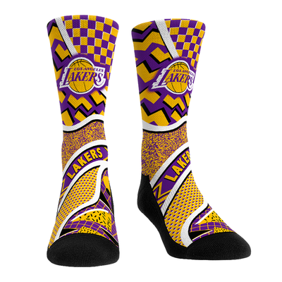  Los Angeles Lakers Rock Em Unisex Ball Pattern Crew Socks - Gold