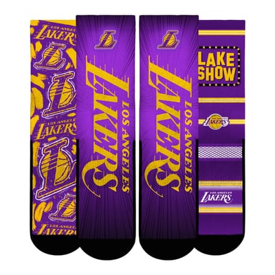  Los Angeles Lakers Rock Em Unisex Fan Favorites Three-Pack Crew Socks Set - Gold